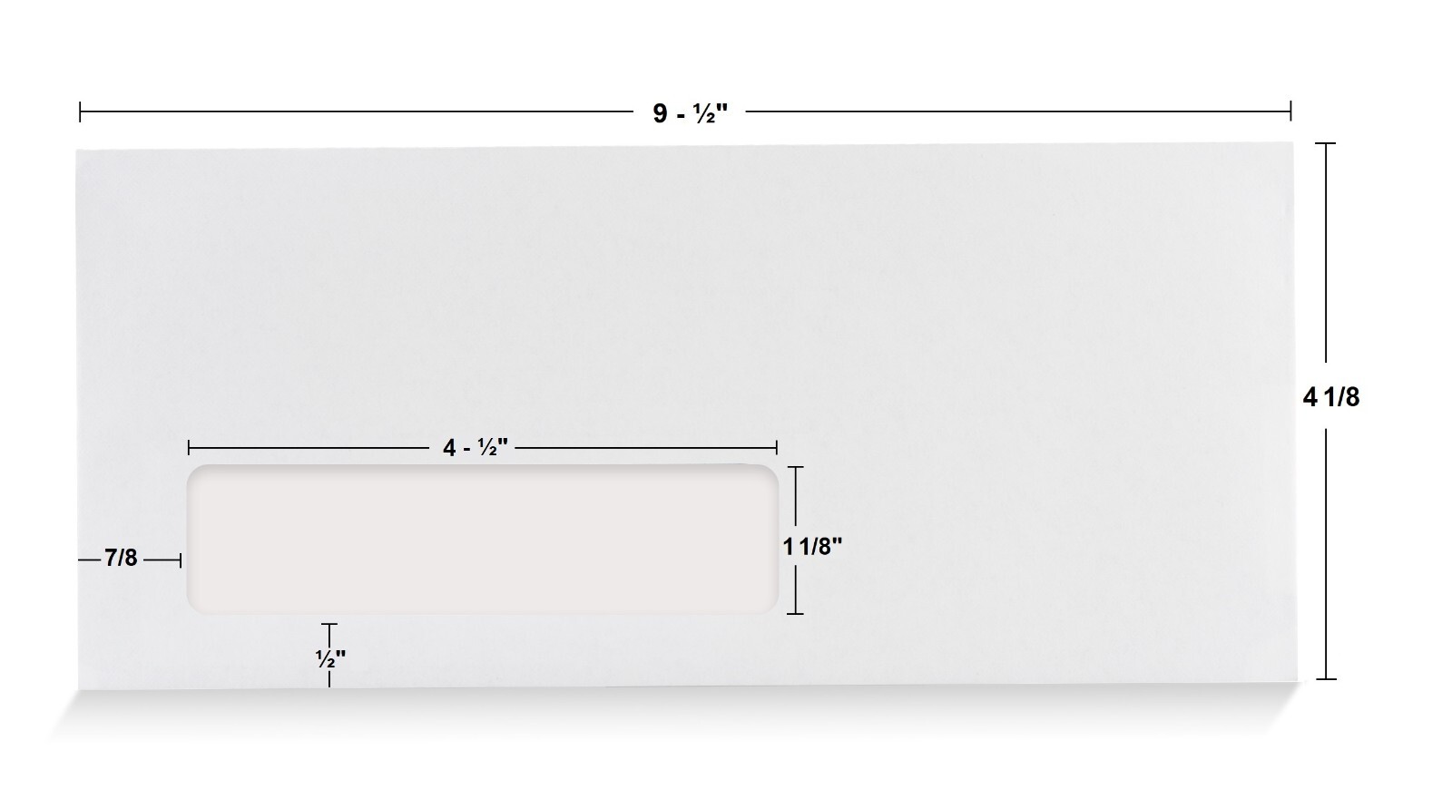 500 #10 Single Left Window Envelopes, Gummed Closure – 500 Count (35410)