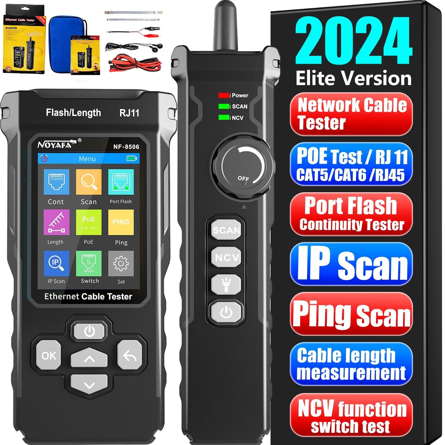 NOYAFA NF-8506 LCD Digital Network Cable LAN Ethernet Tester Rechargeable