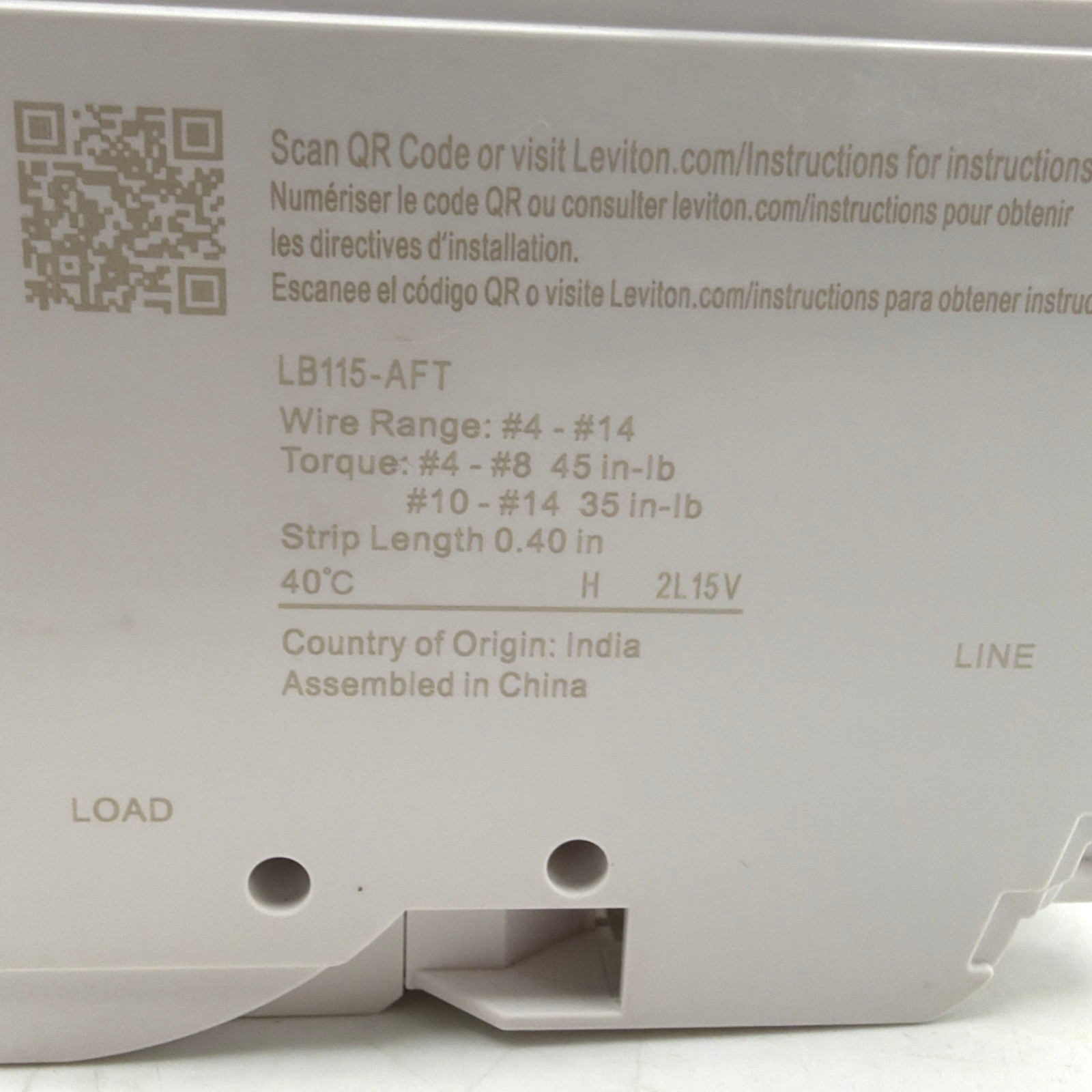 LEVITON LB115-AFT 15A 1-POLE AFCI PLUG-ON BREAKER 120V OPEN BOX LOT OF 4 GENUINE