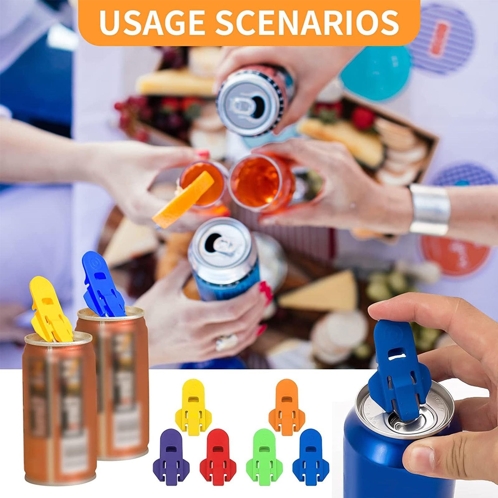 6/12pcs Soda Can Cover And Opener As the picture shows, shows
