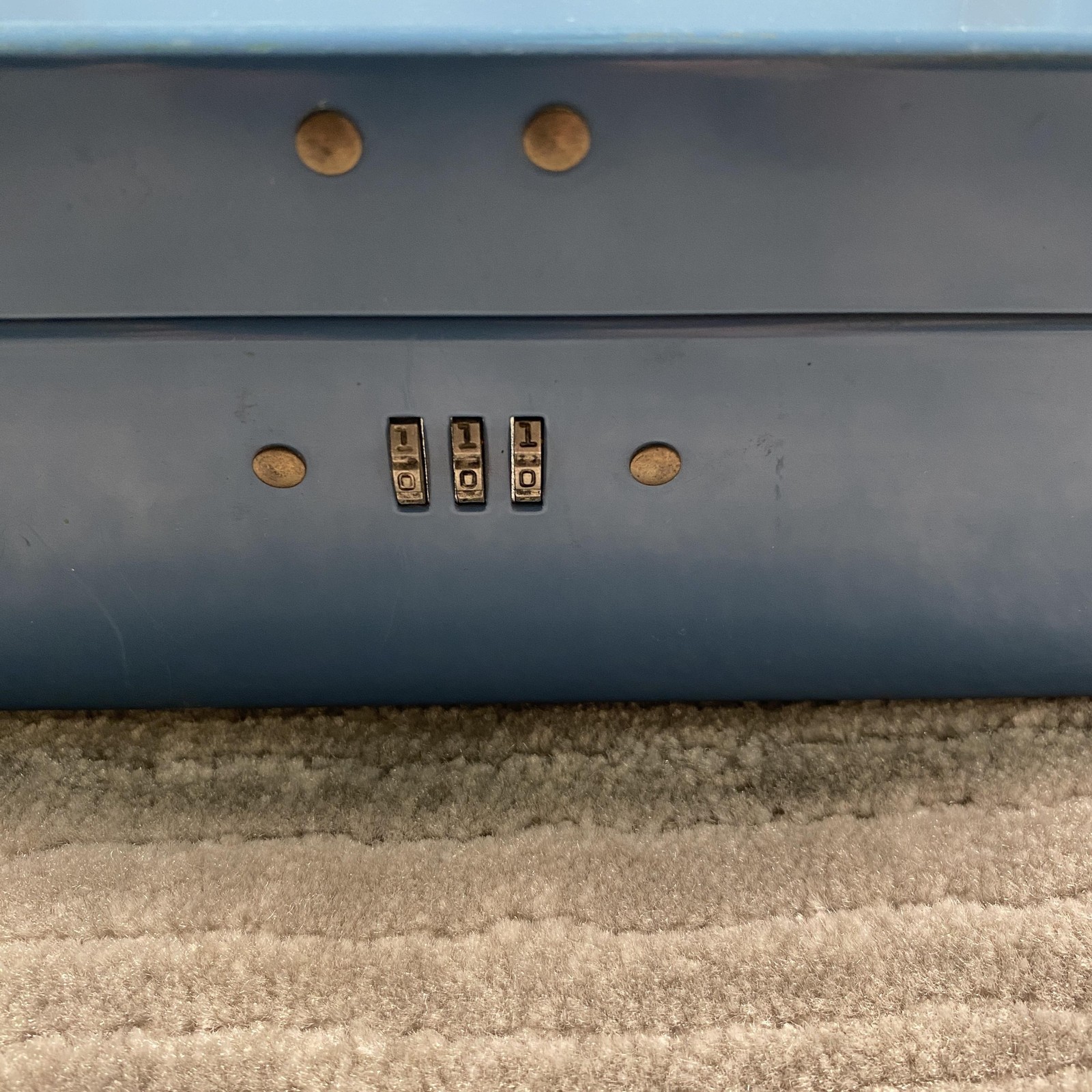 Vintage Bemis & Call Sesamee Policy Box Blue Steel Combination Lock Box Bankers