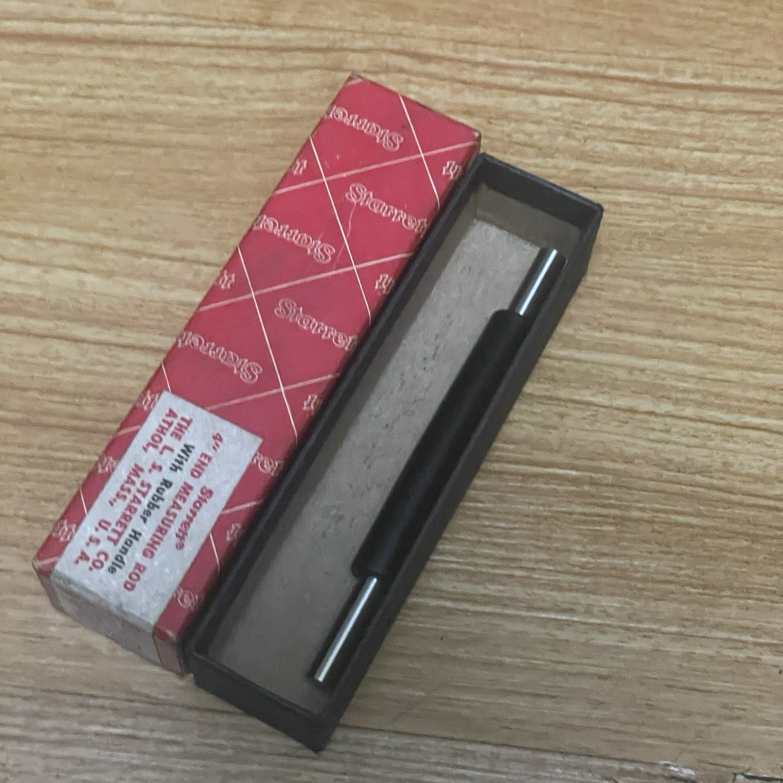 Starrett No. 234 4” End Measuring Rod With Rubber Handle Inside Micrometer USA