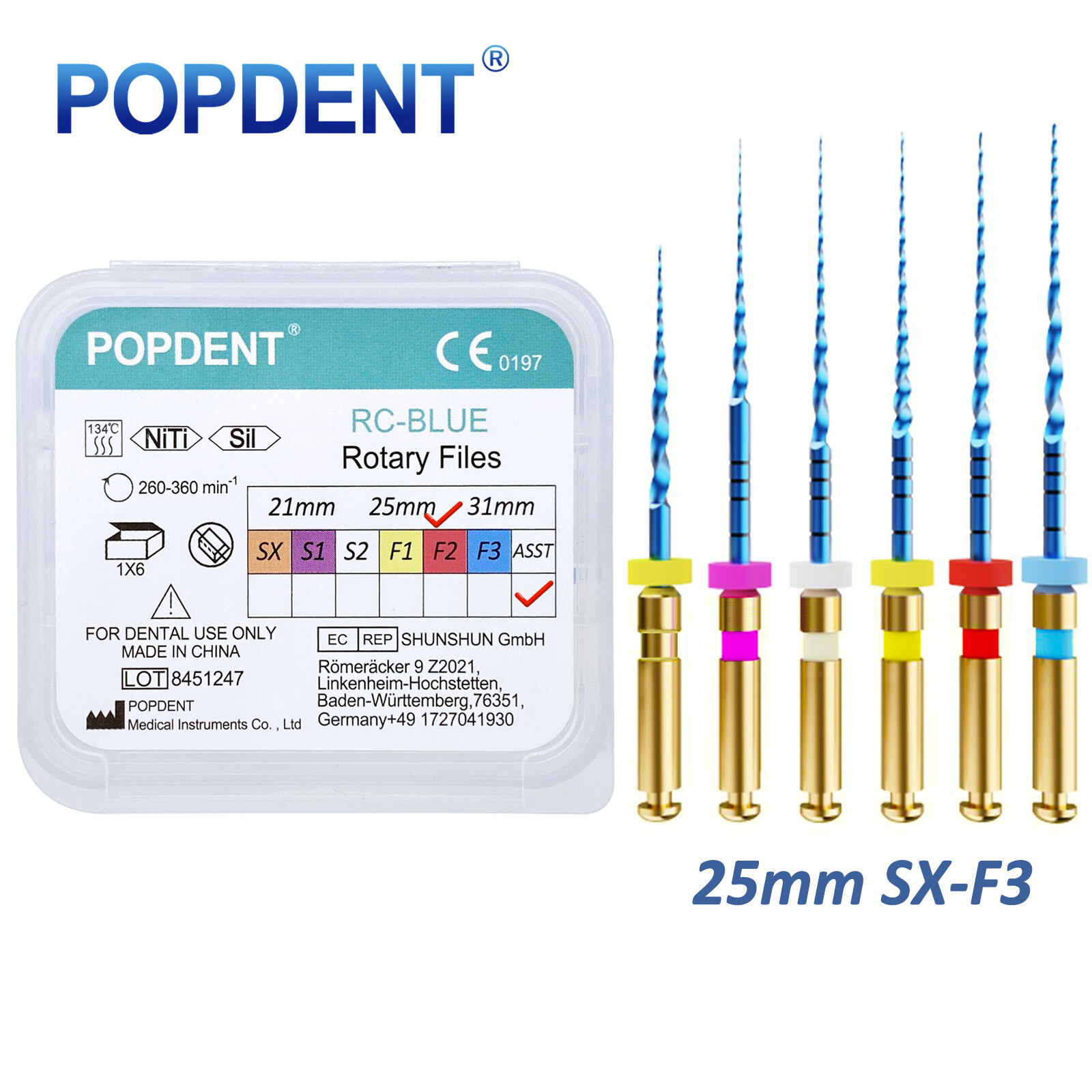 Dental Endodontic Rotary Endo Root Canal File X-Pro Blue /Gold Taper Rotary File