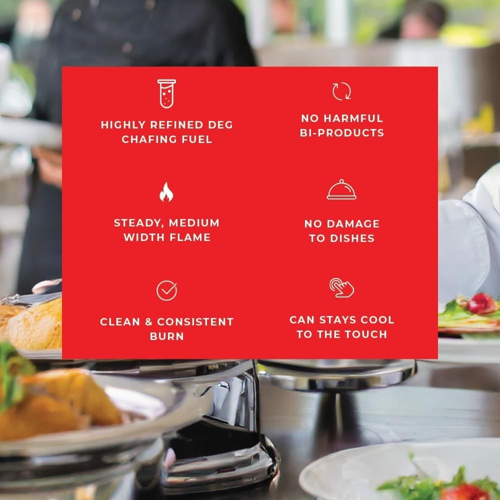 7oz Spill-Proof Chafing Fuel with 6 Hour Burn – Ideal for Catering & Buffets