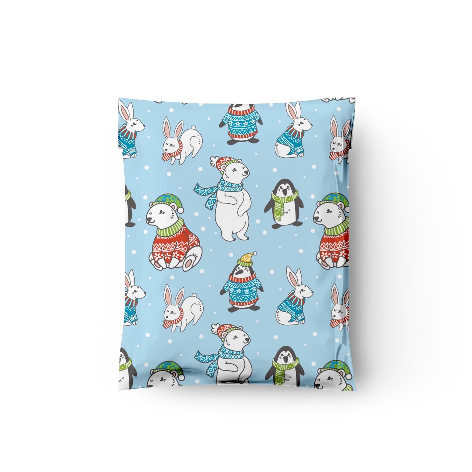 10×13 (100) Winter Animals Poly Mailers Christmas Designer Self Sealing Water…