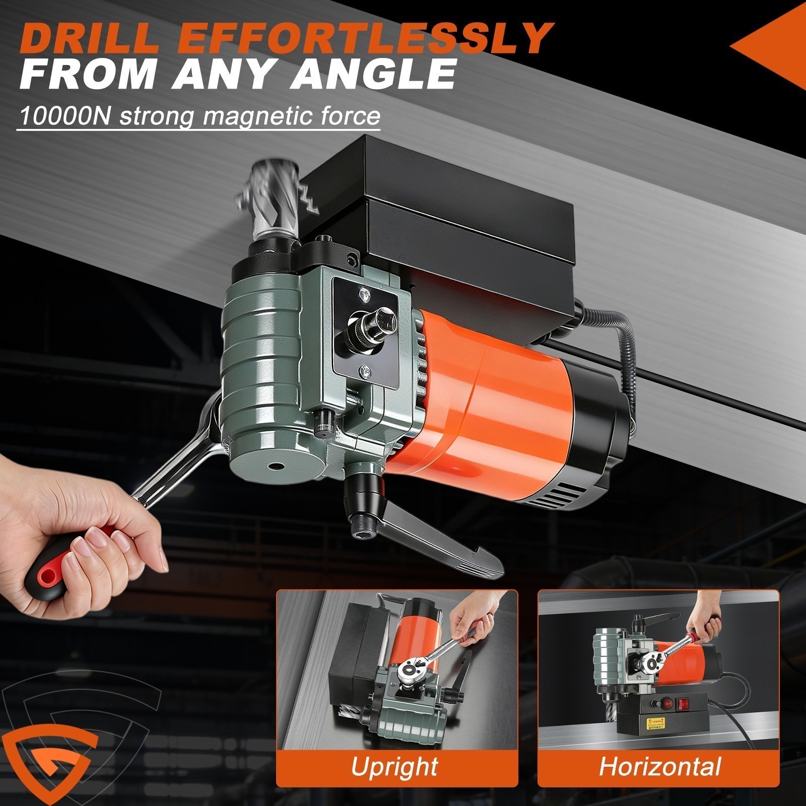 1300W Low Profile Mag Drill Light Weight Portable Magnetic Drill Press GEARZAAR