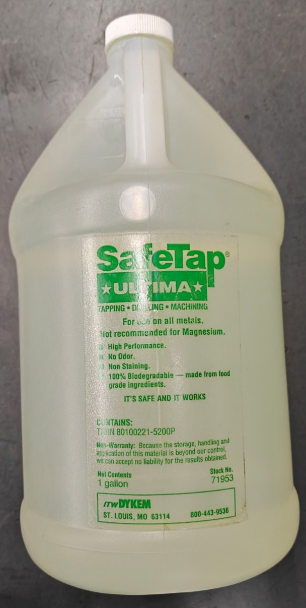 SafeTap Ultima Cutting Fluid 1 Gallon Jug 71953 ALL Metals* Biodegradable USA