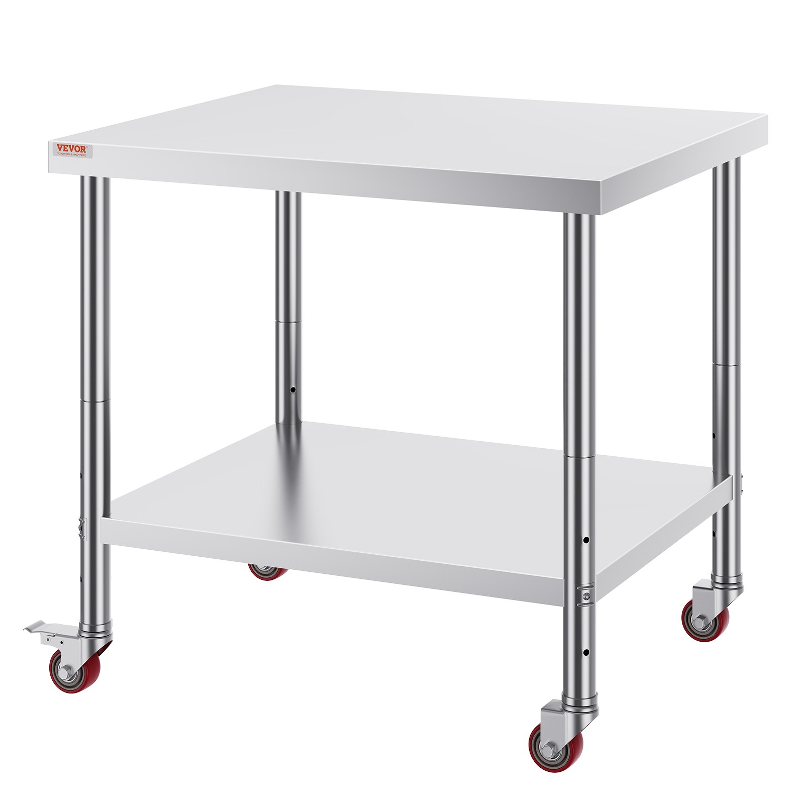 VEVOR Stainless Steel Work Table Commercial Prep Table 36×30 Inch With 4 Casters