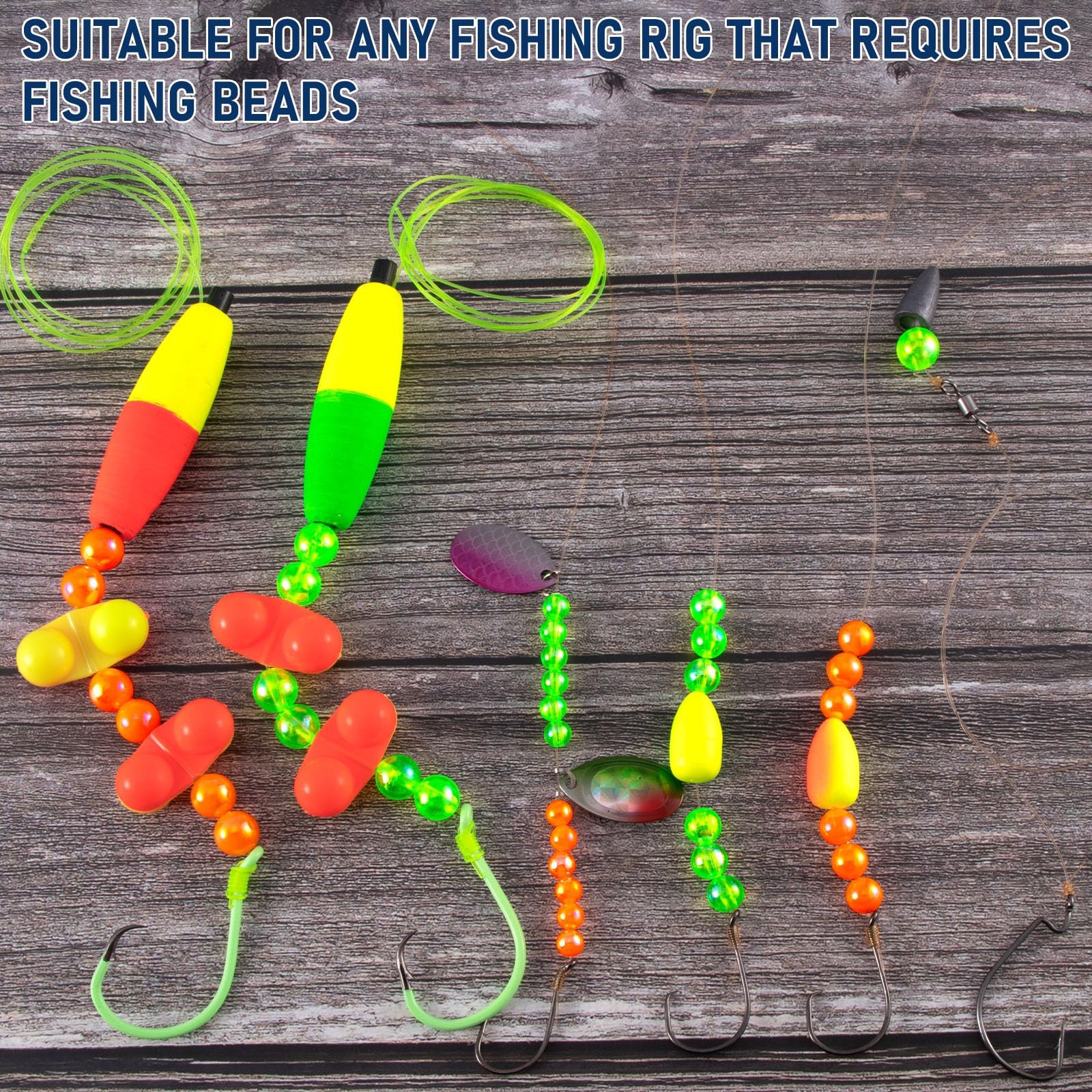 100-Pack Fishing Beads Holographic Beads for Fishing Rigs Lures Salmon Trout …