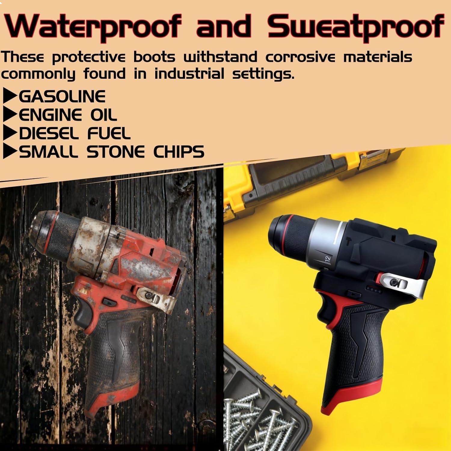Durable Rubber Protective Boot for M12 FUEL 1/2″ Hammer Drill, Easy Fit & Access