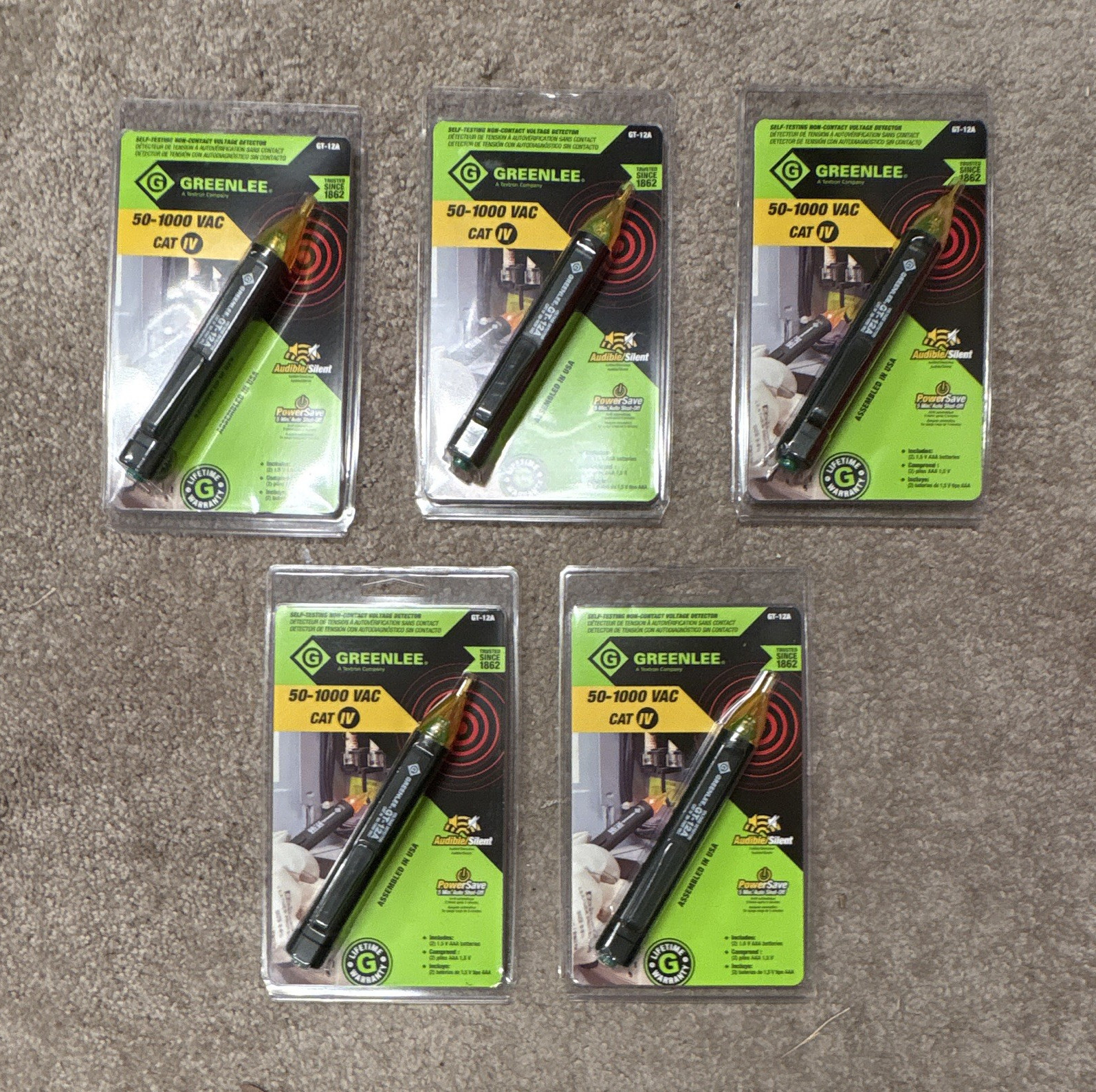 Greenlee GT-12A Non-Contact Voltage Detector 50-1000VAC CAT IV Silent Mode