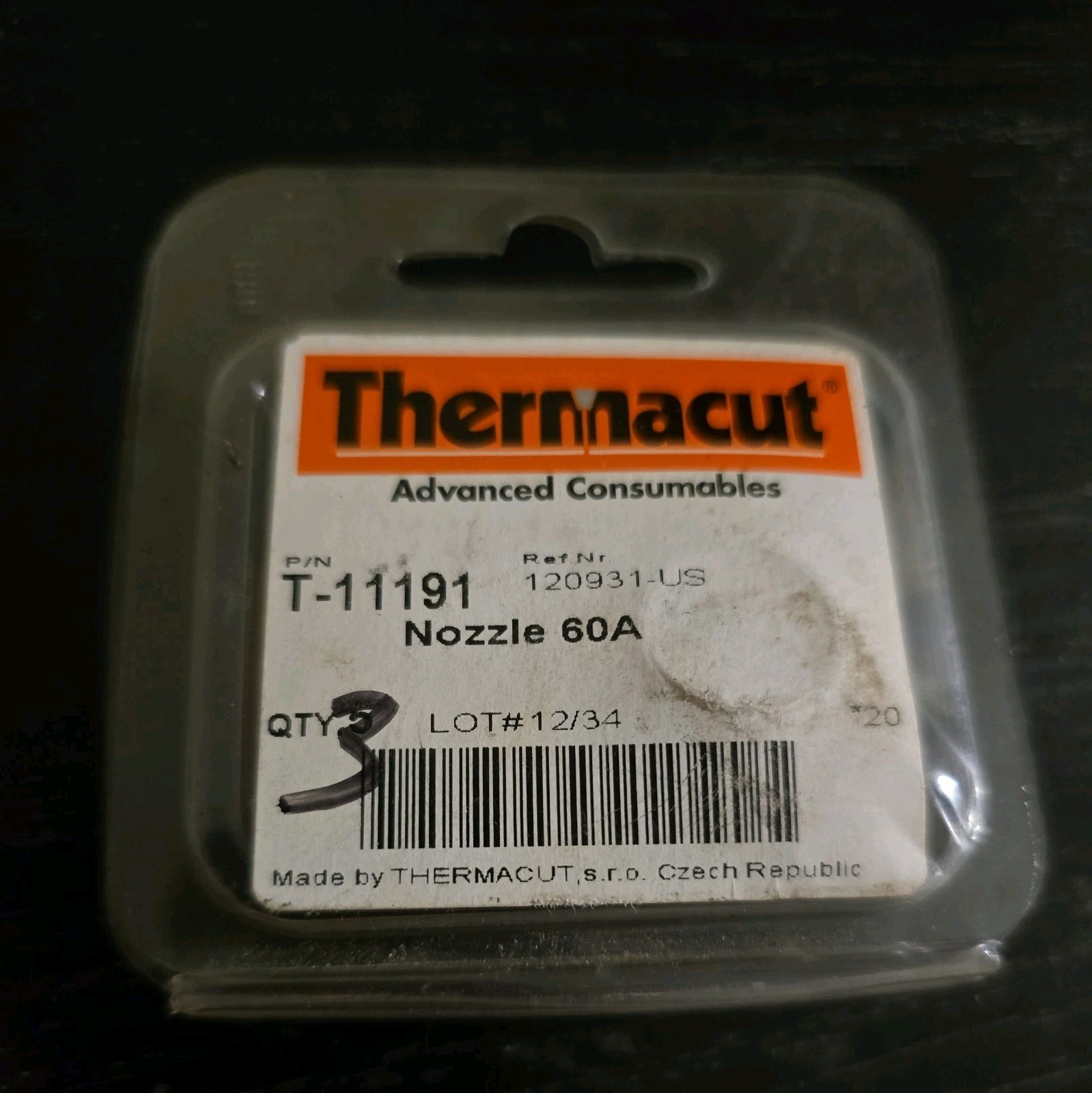 BRAND NEW Thermacut T-11191 NOZZLE 60A RN 120931 US 3PCS
