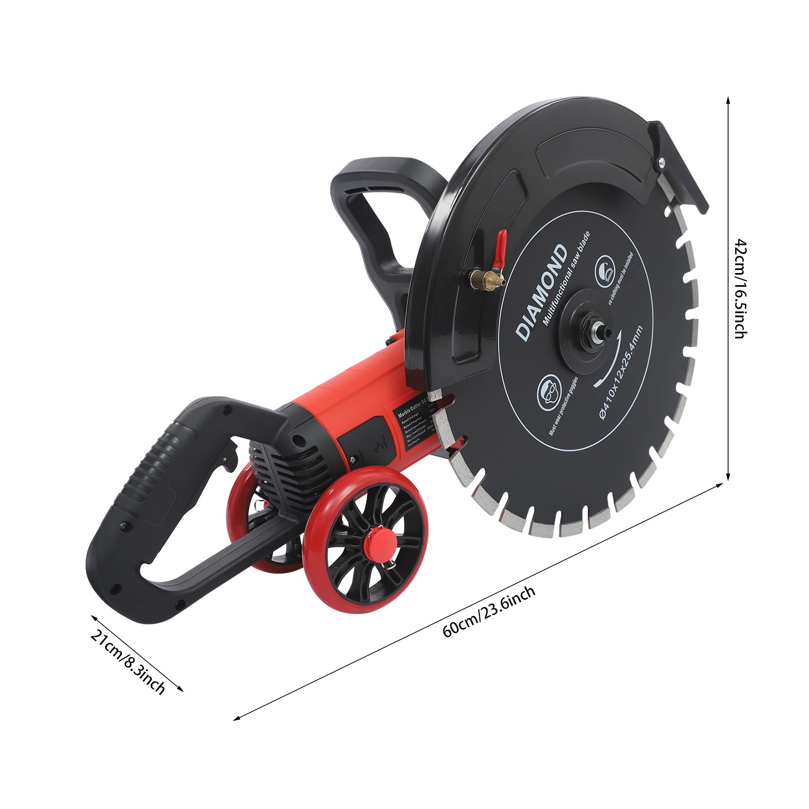 16.14″ Electric Concrete Saw Wet/Dry Saw Cutter with Water Pump and Blade 4000W