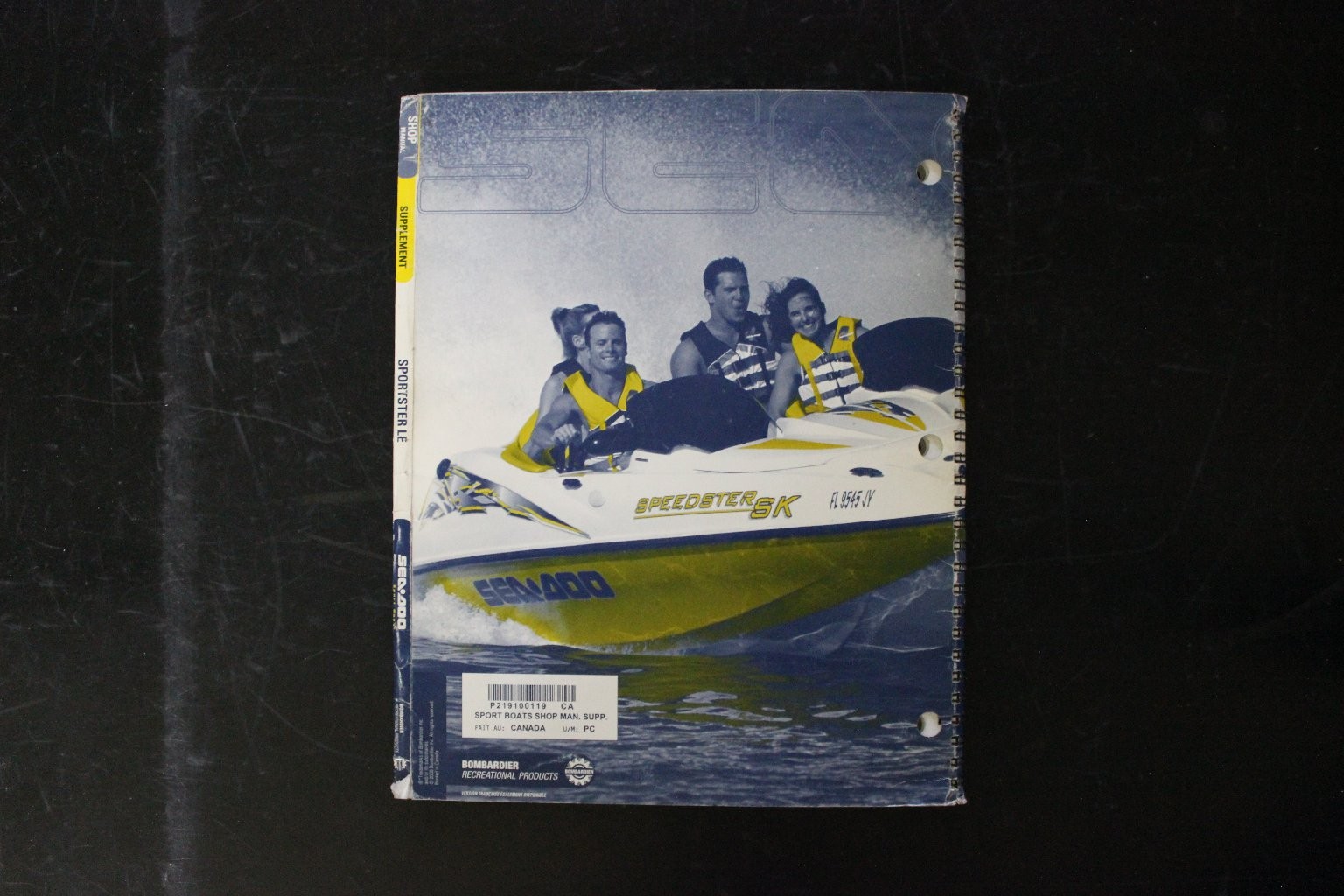 Sea-Doo Speedster SK Sportster LE Shop Manual Supplement 219 100 119
