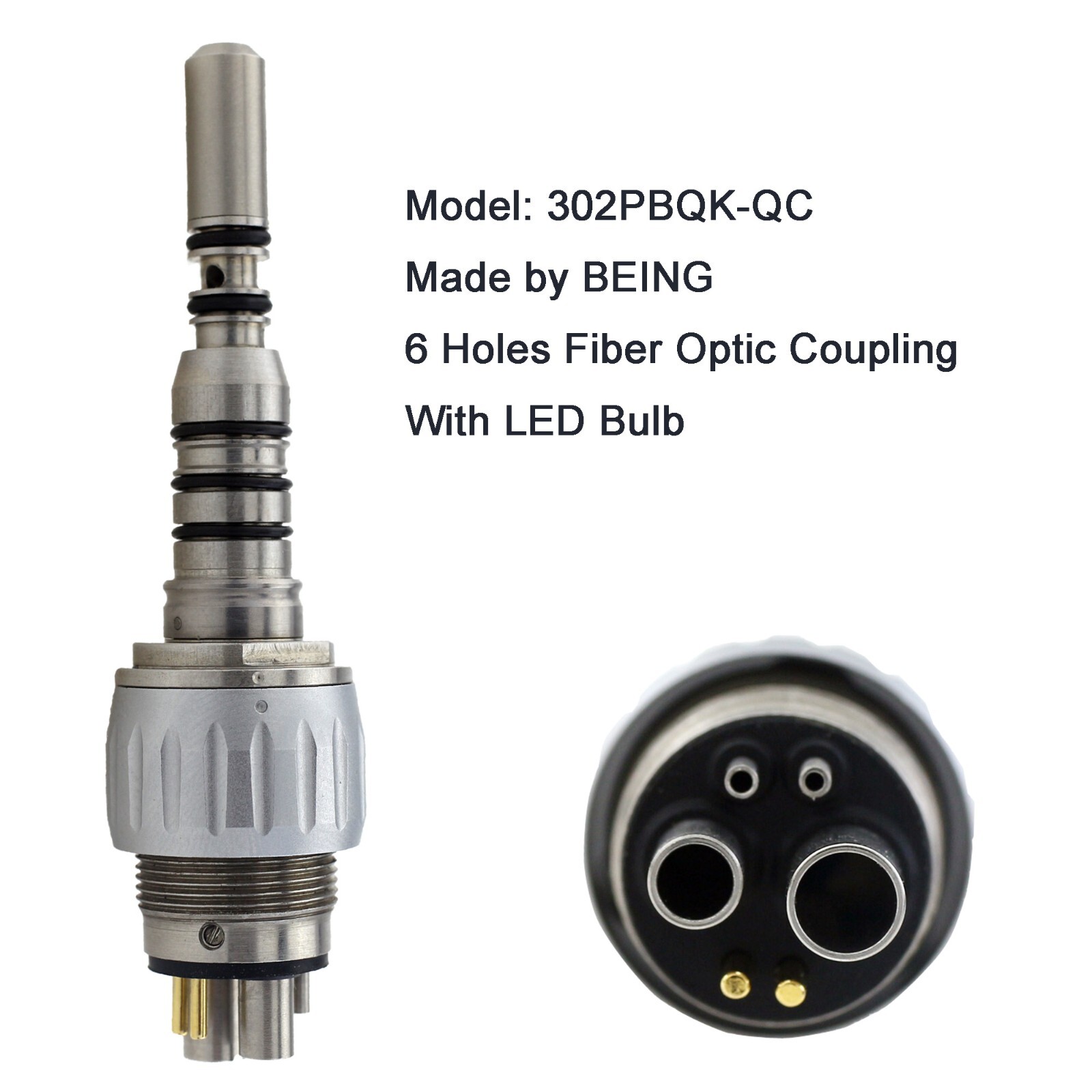 Dental 45 Degree Surgical High Speed Handpiece Fiber Optic KaVo NSK LED Coupler