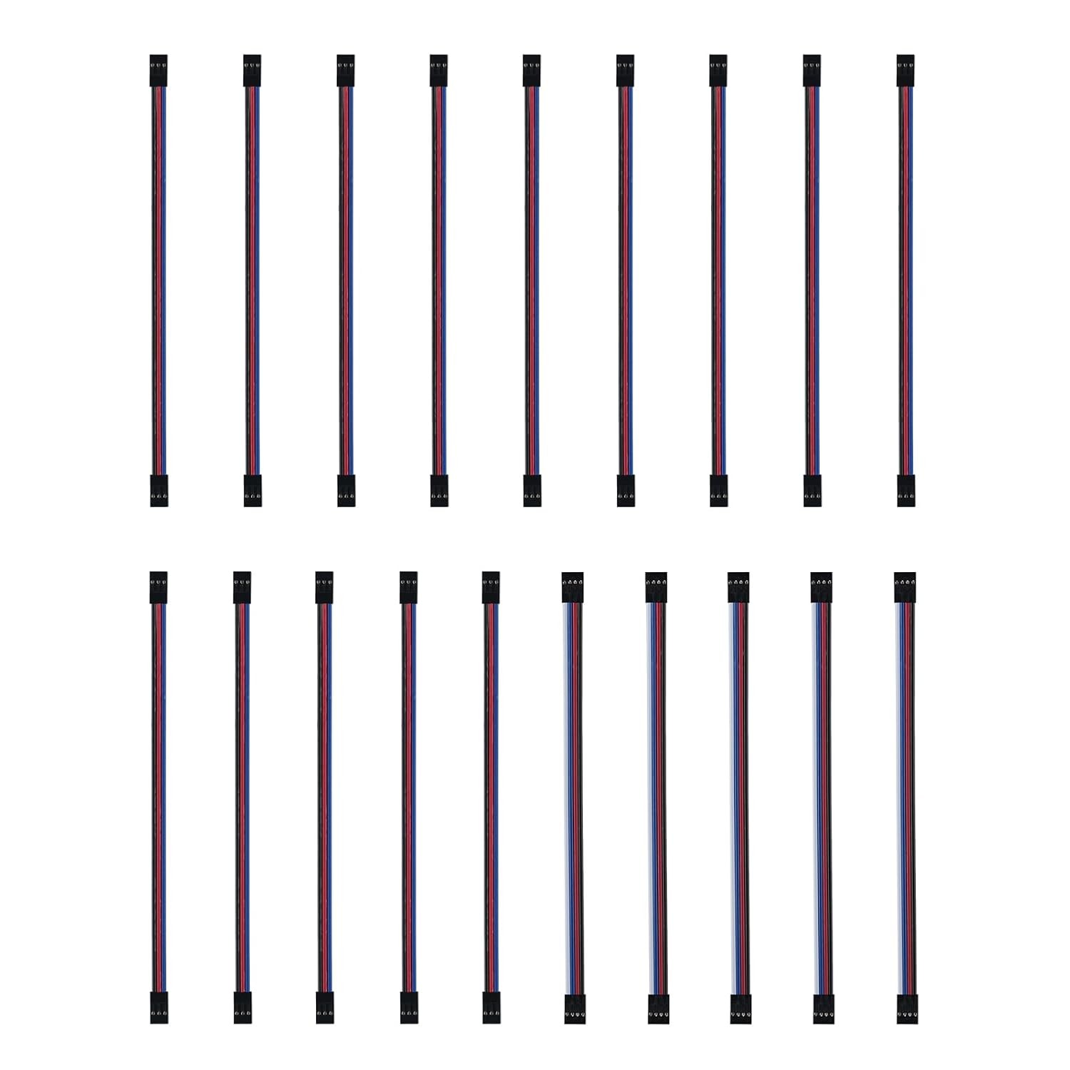 14pcs 3 Pin 5pcs 4 Pin Female to Female Multicolor Dupont Wire Breadboard