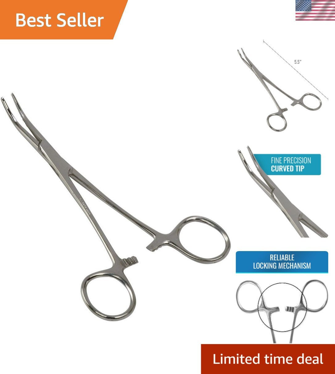 Professional 5.5-Inch Locking Tweezers Clamp – Precision Forceps for All Needs