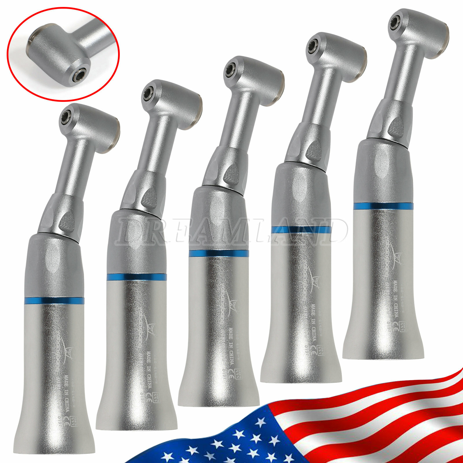 5X USA Dental Slow Low Speed Handpiece Contra Angle 1:1 CA2.35mm NEX