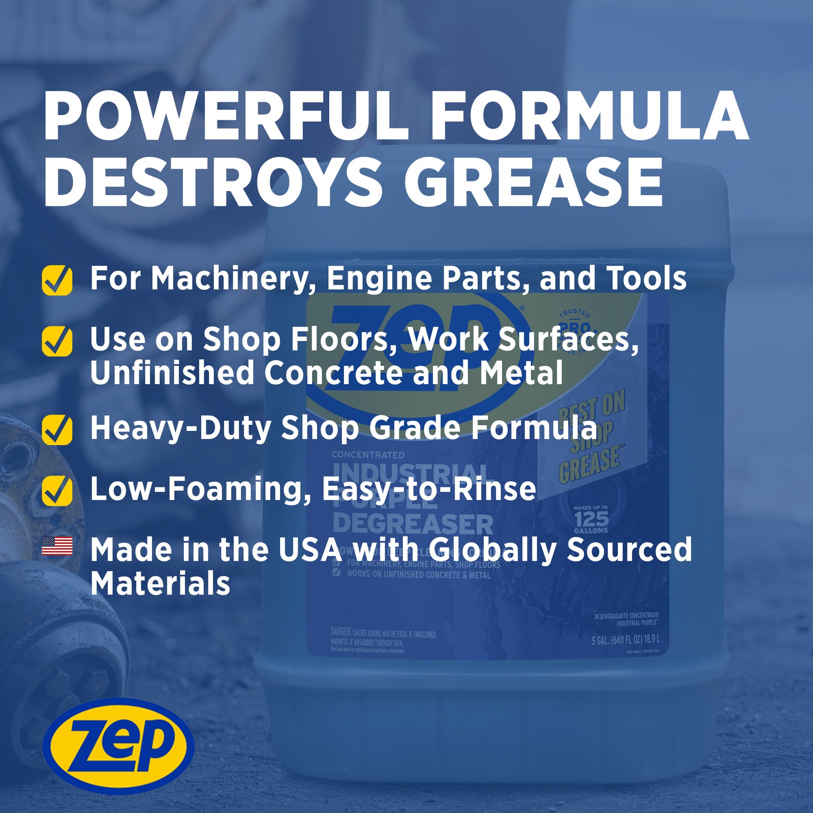 Zep Industrial Purple Solvent Degreaser – 5 Gallon (Case of 1) R45815 – Powerful