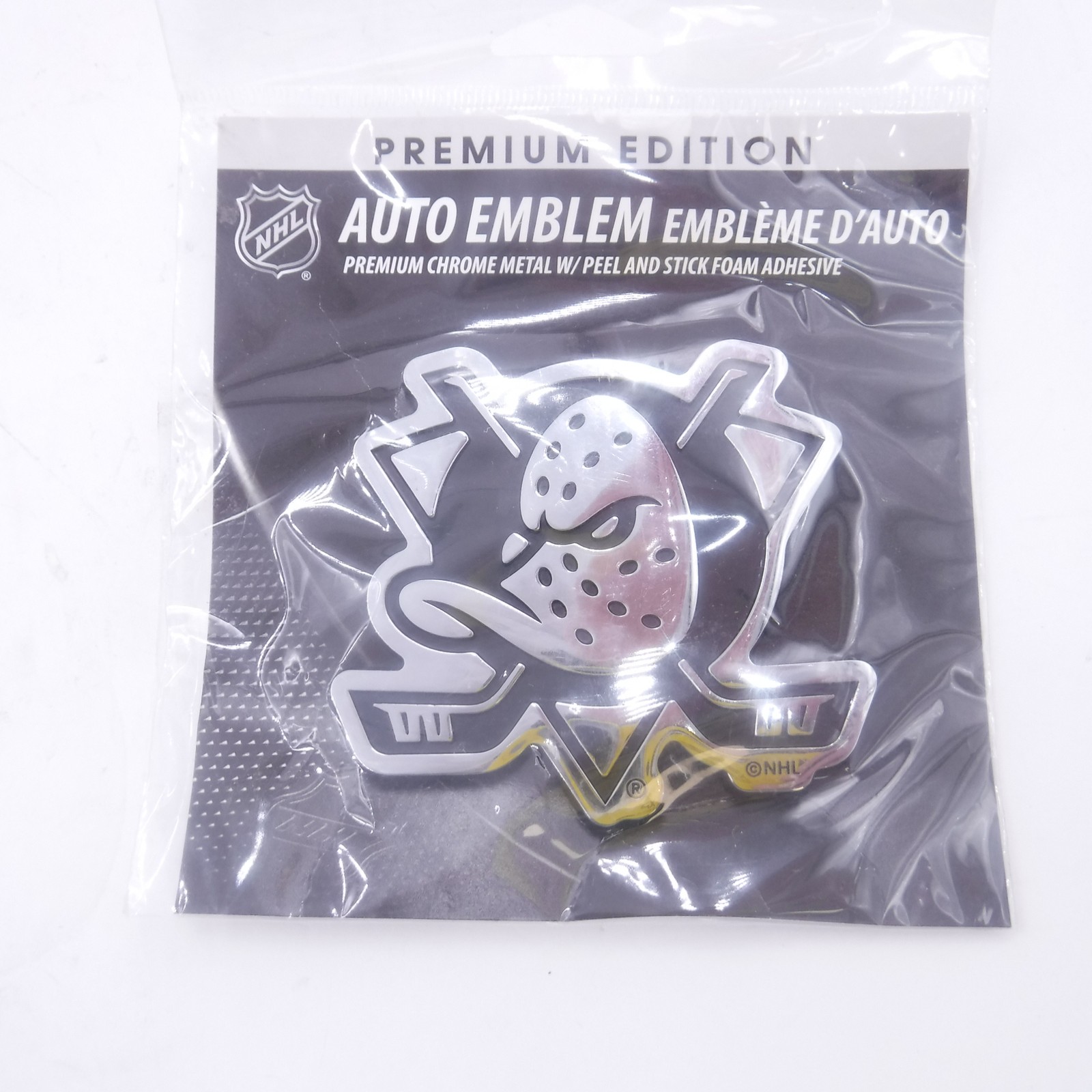 Anaheim Ducks WinCraft Chrome Auto Emblem Metal Raised 3″ x 3-1/4″