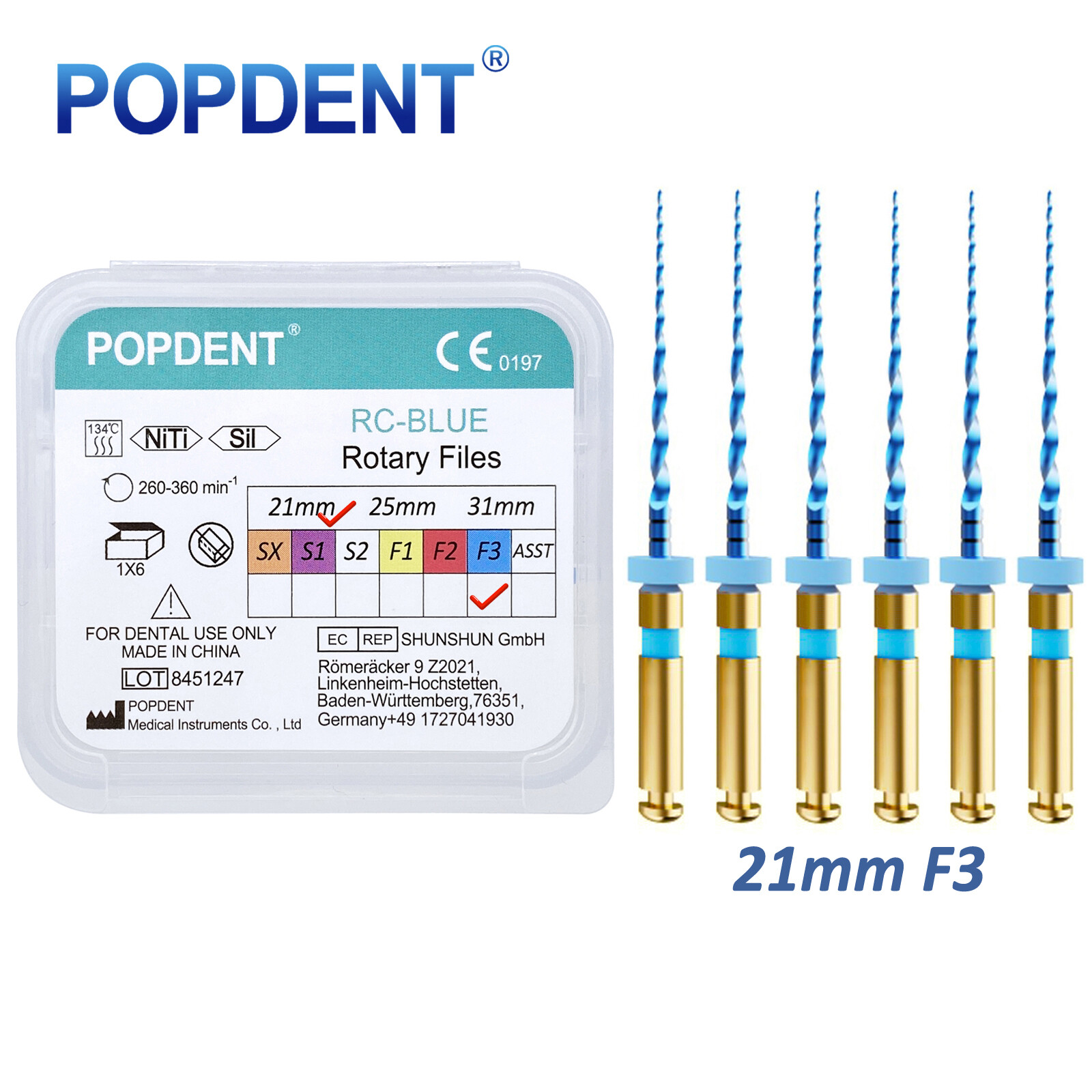 POPDENT Dental Endo Rotary Files X-Pro Gold Taper NITI Endodontic Root Files