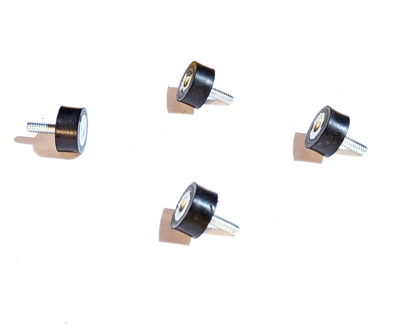 4 Rubber Vibration Isolator Mount (1″ Dia x 1/2″ Thk) 1/4-20 x 3/4″ Long Stud