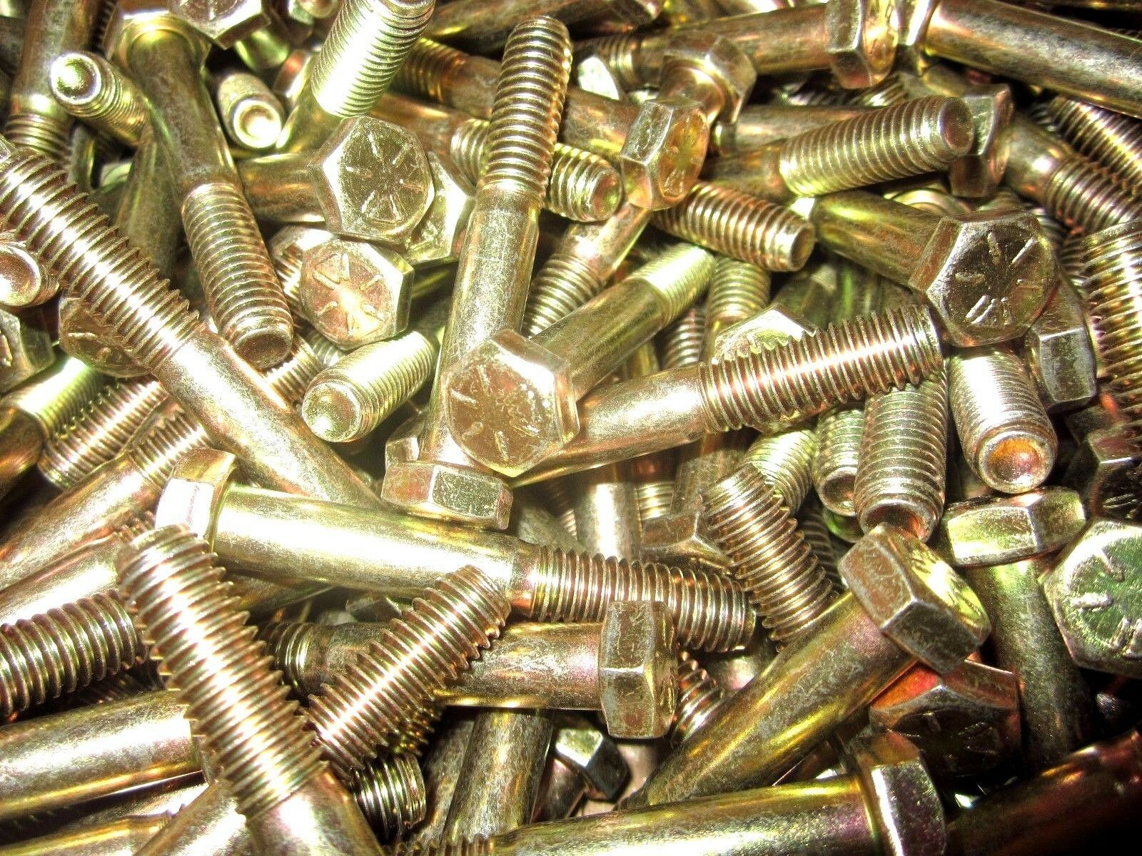 7/16-14 X 3 Hex Head Cap Screws Grade 8 Zinc Yellow 275 Pieces