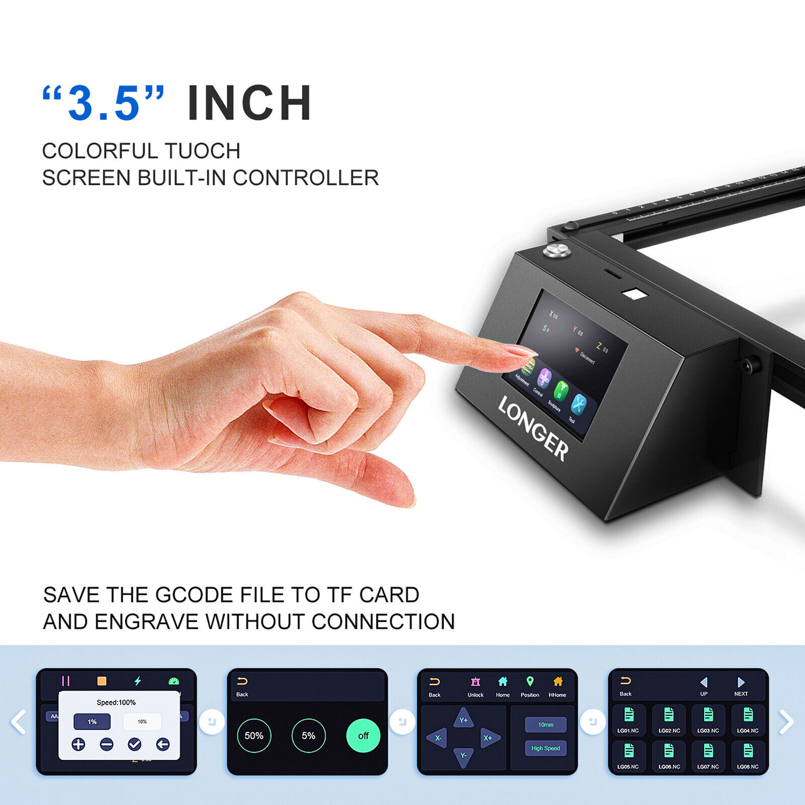 LONGER RAY5 10W W/ Roller High-Precision-Laser-Engraver and Laser Cutter Machine
