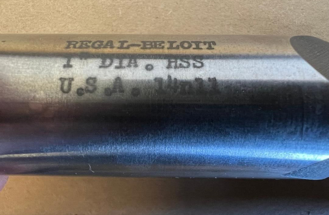 REGAL-BELOIT END MILL 1″ DIA 4.75″OAL 2 FLUTE BALL HSS LH 14n11 MADE IN USA
