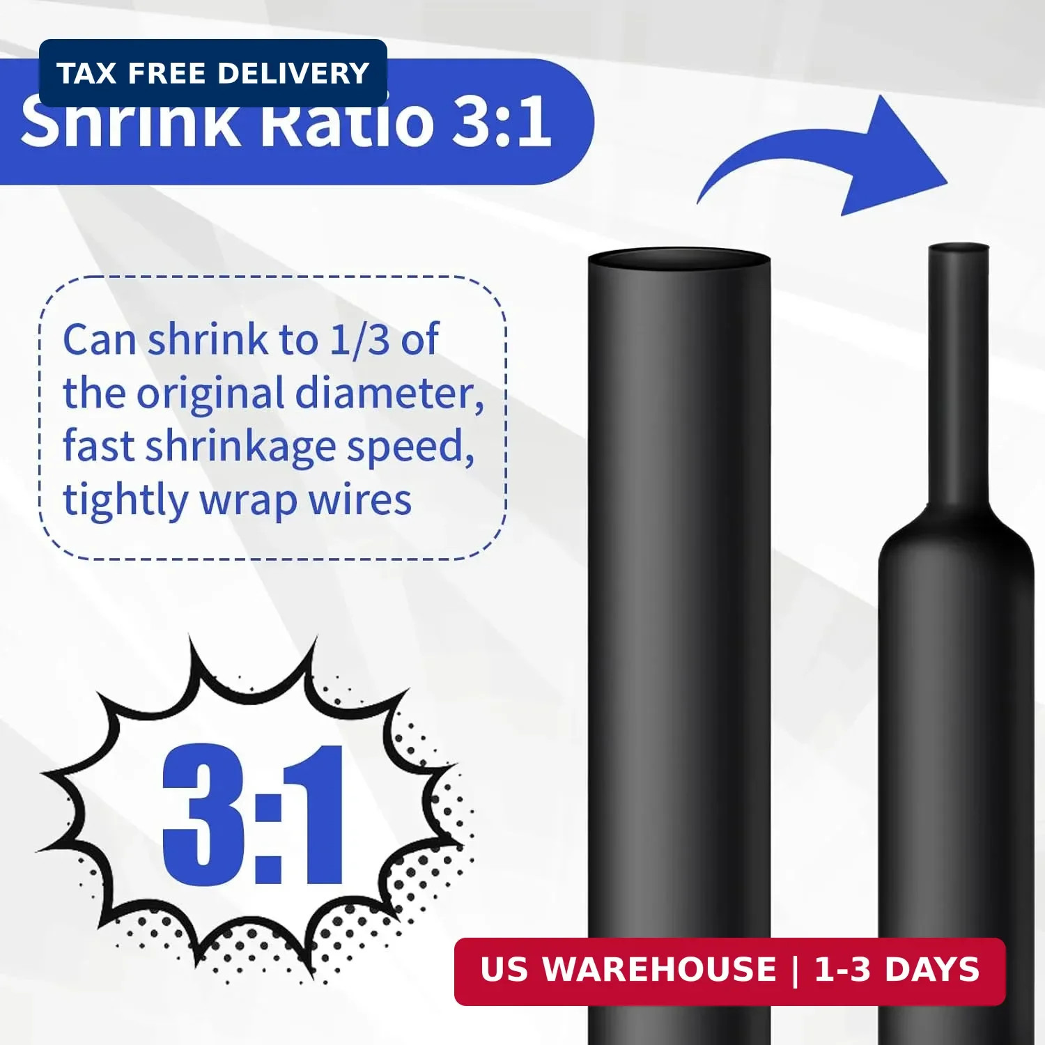 420 pcs Heat Shrink Tubing Kit, 3:1 Ratio Adhesive Lined, 7 Sizes Marine Wire Sh