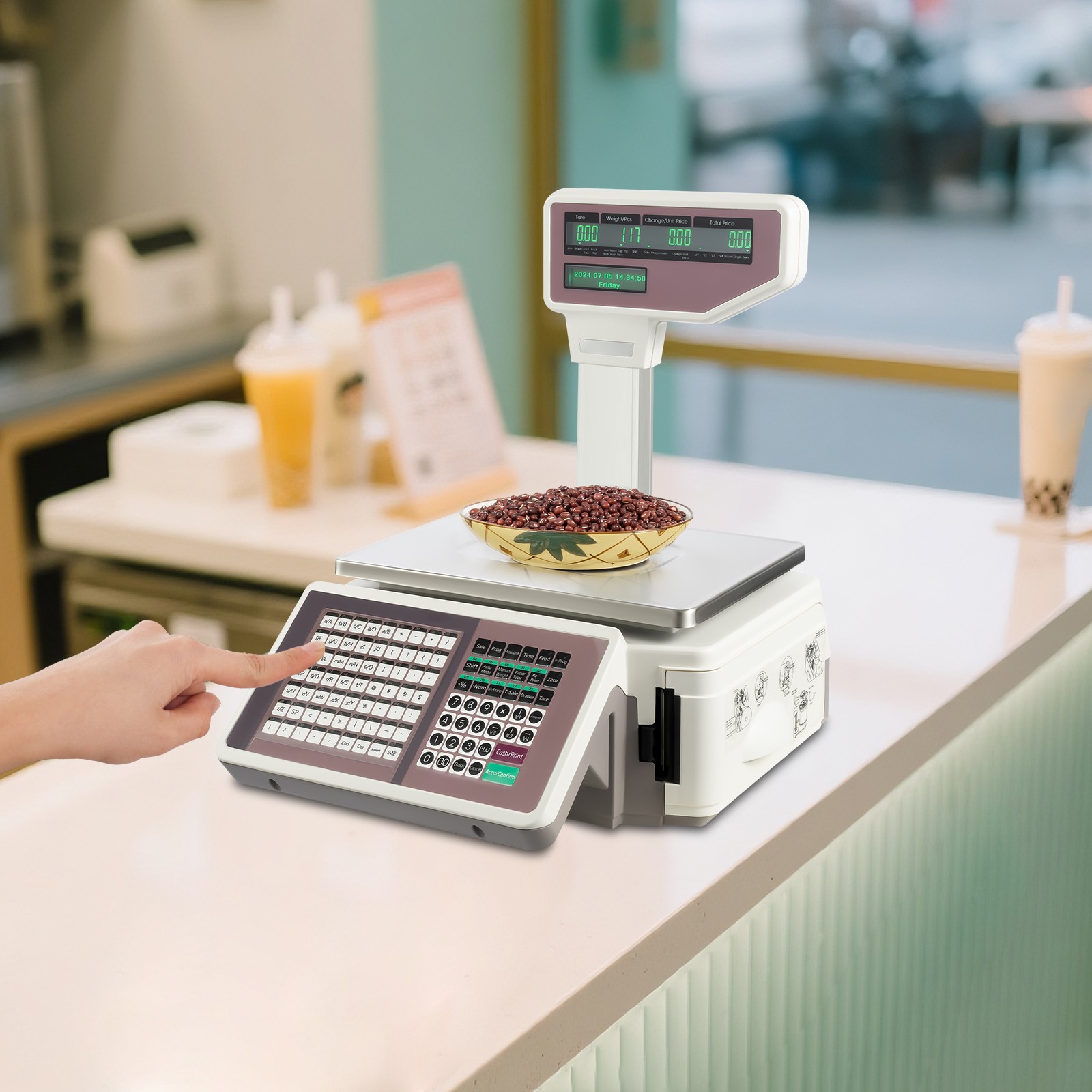 Commercial Digital Price Computing Scale with Thermal Label Printer Supermarket