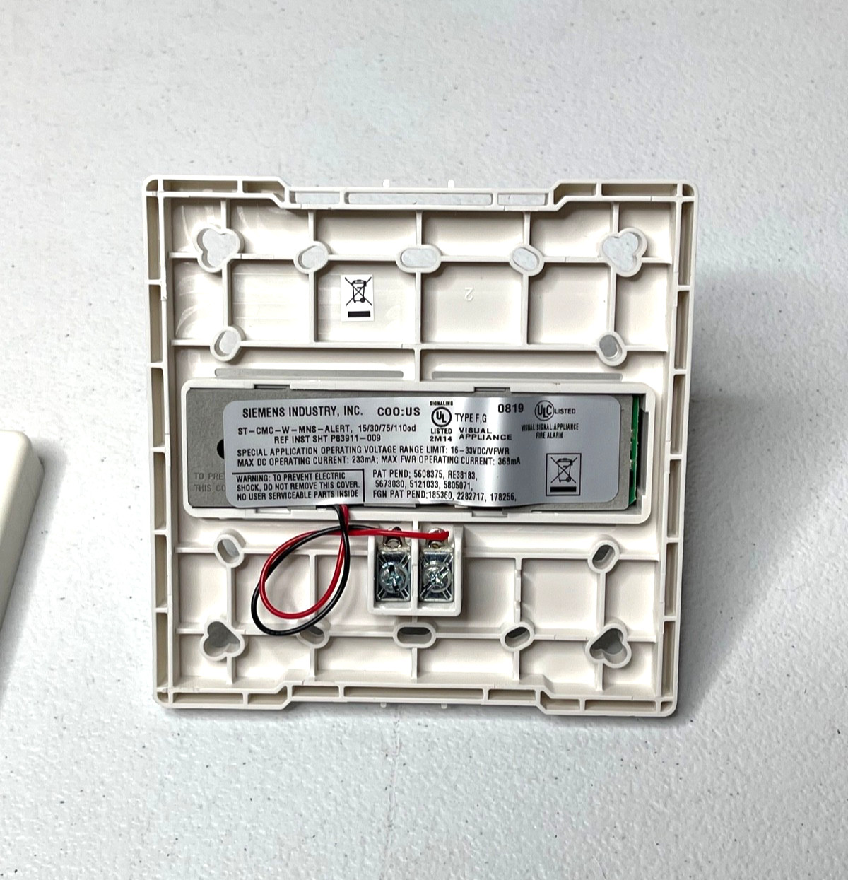 Siemens ST-CMC-W-MNS-ALERT White Wall Mount Strobe Alarm