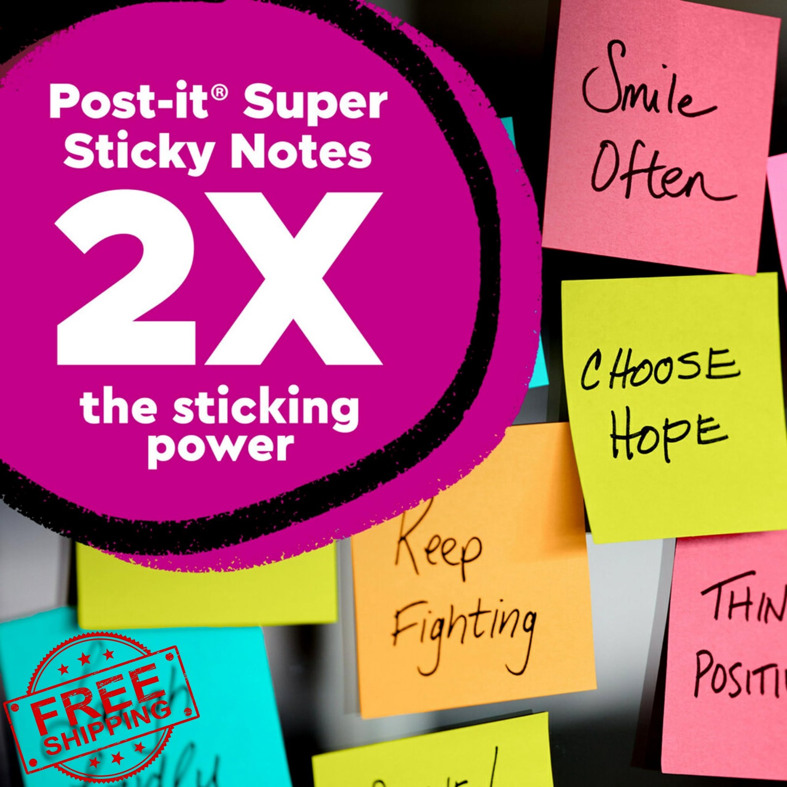 Post-it Super Sticky Notes, 18 Sticky Note Pads, 1.875 x 1.875 in., School Su…