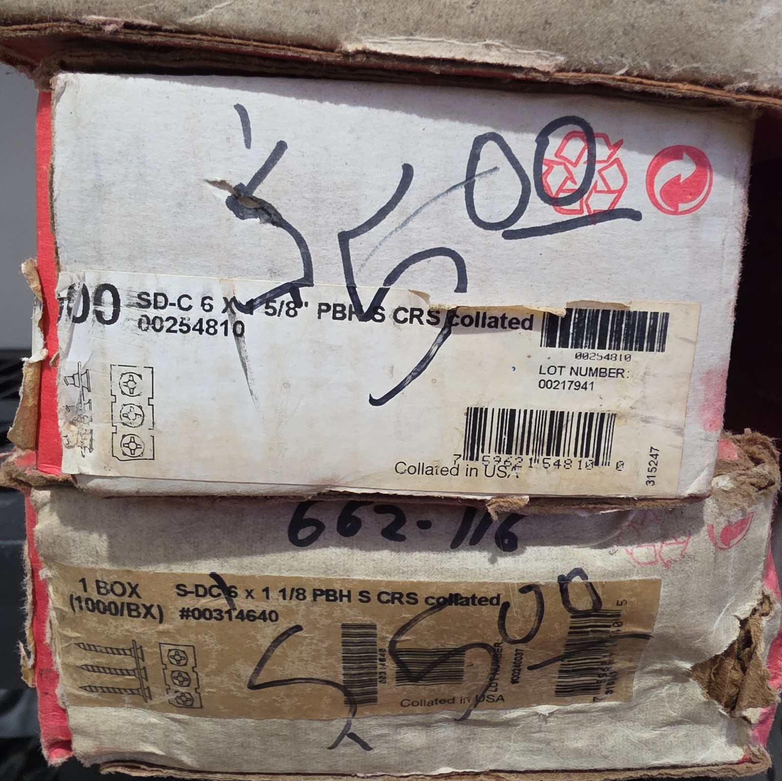 Hilti Collated Drywall Screws Lot of 9 Boxes 1-5/8″ 1-1/4″ 1-1/8″ Mixed NEW