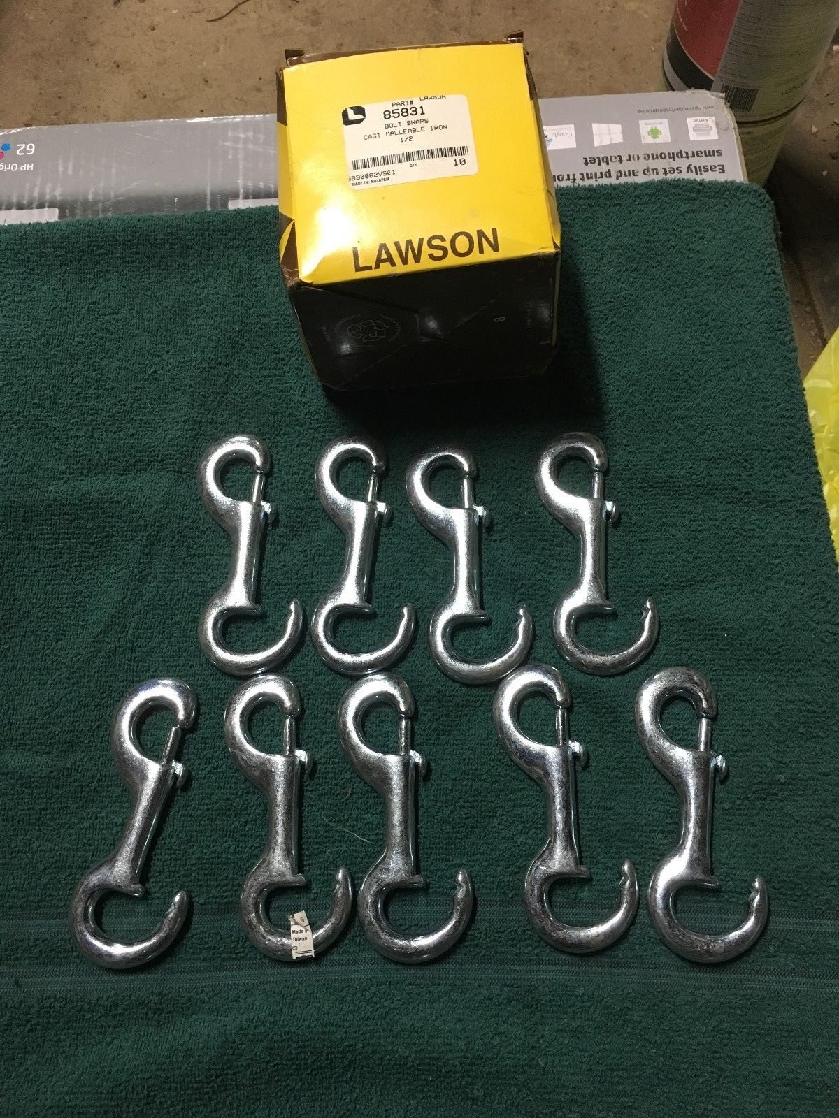 9 New Cast Malleable Iron 1/2» Opening Bolt Snaps Lawson 85831 Dog Clip