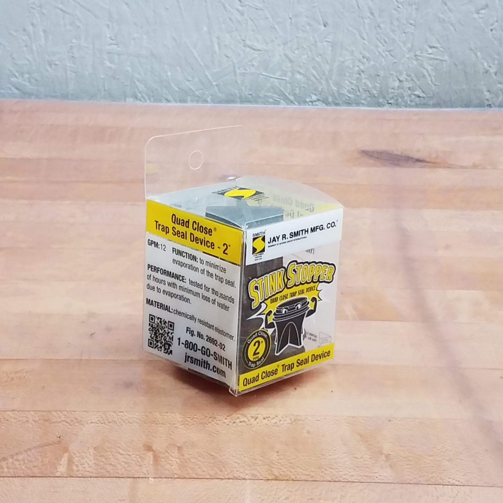 Jay R. Smith 2692-02 Stink Stopper, 12.0 GPM, 2″, Quad Close, Trap Seal – NEW