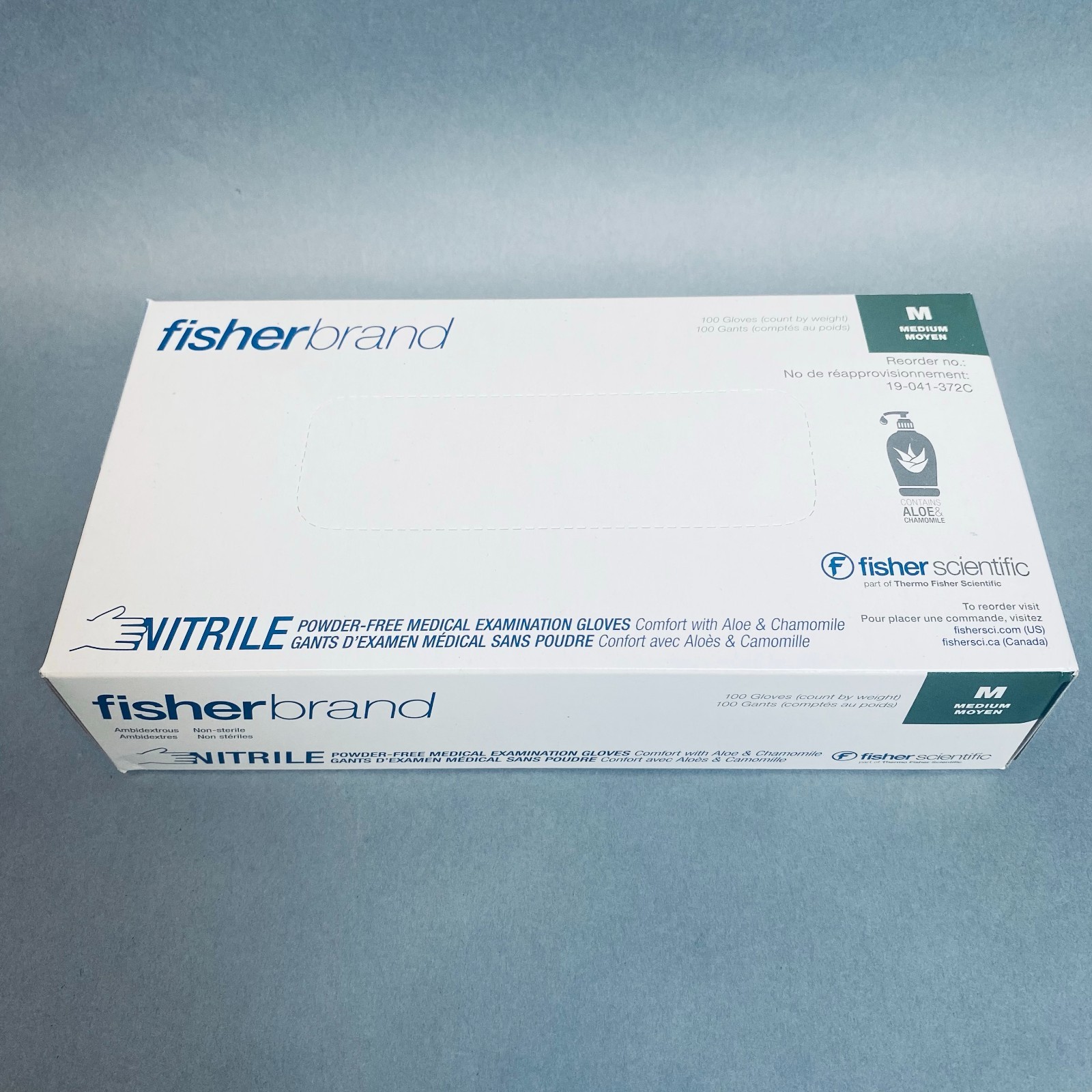 Fisherbrand Nitrile Gloves M Powder Free with Aloe 10 Boxes of 100 Gloves Each