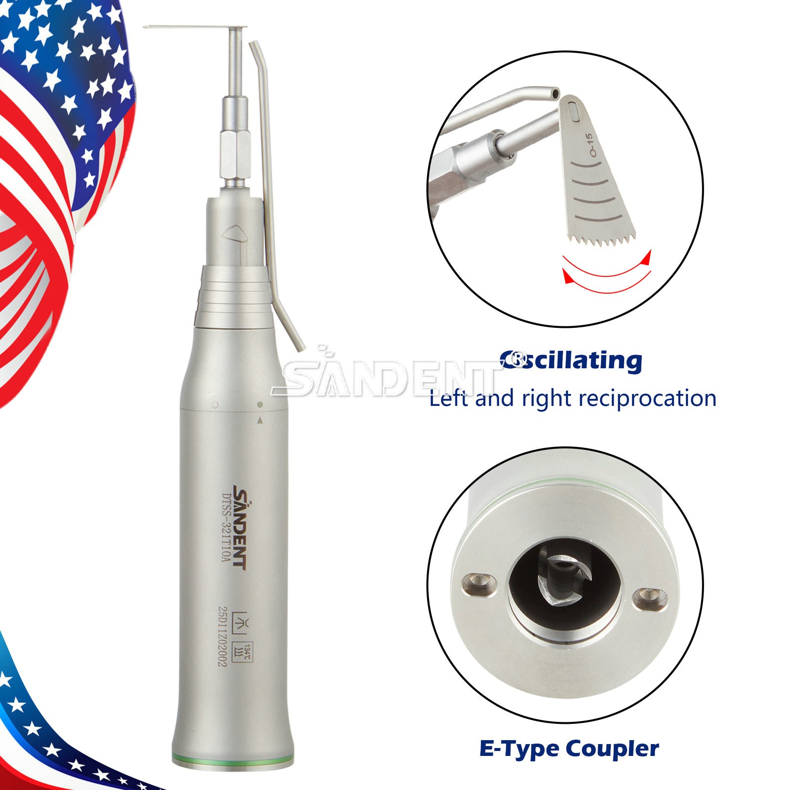 3.4:1 Dental Micro Saw Surgical Handpiece Reciprocating Bone External spray