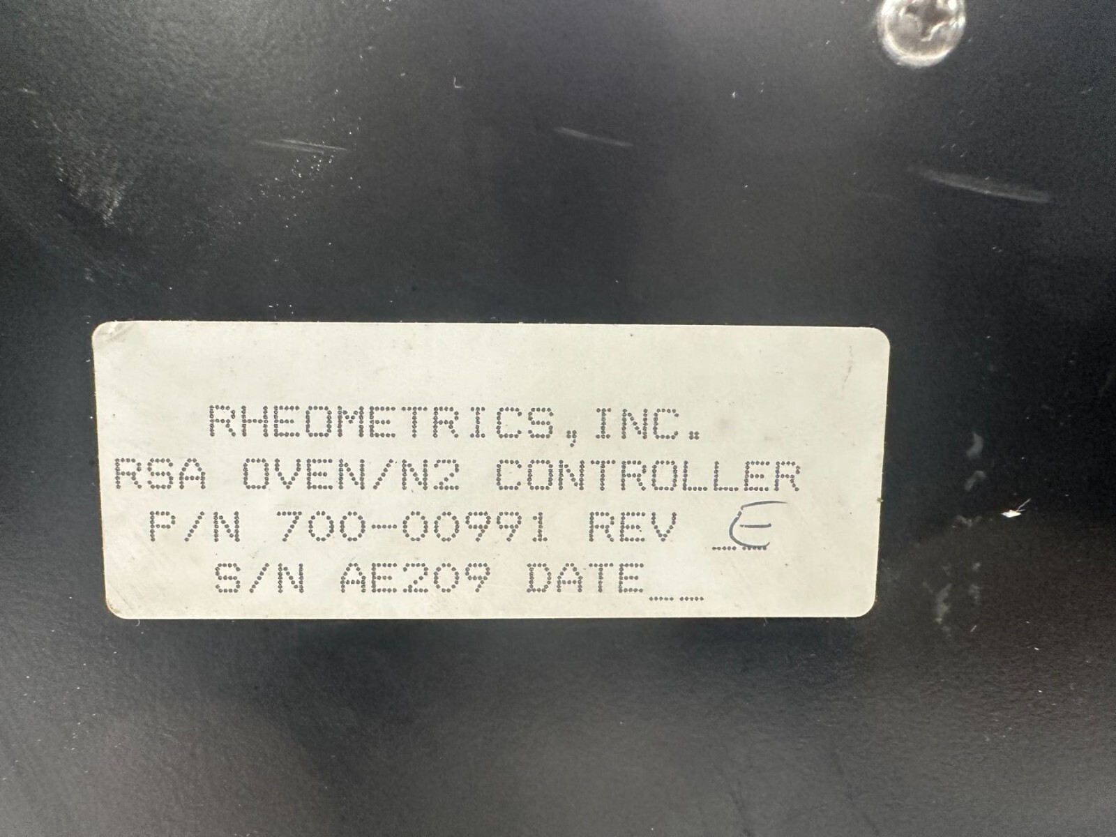 RHEOMETRICS INC. RSA OVEN/N2 ENVIROMENTAL CONTROLLER #700-00991 REV-E