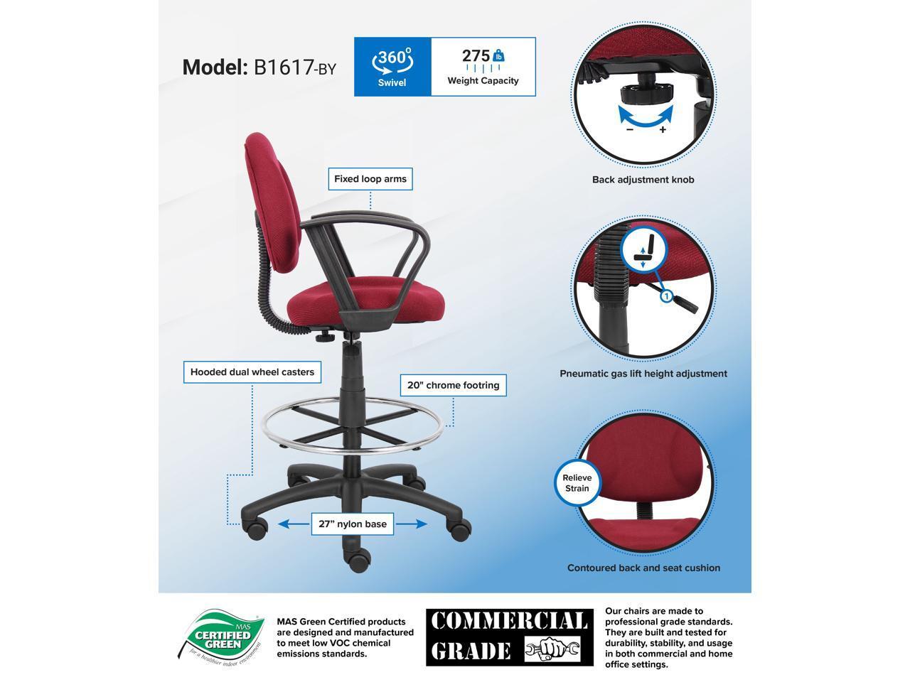 BOSS Office Products B1617-BY Drafting & Medical Stools