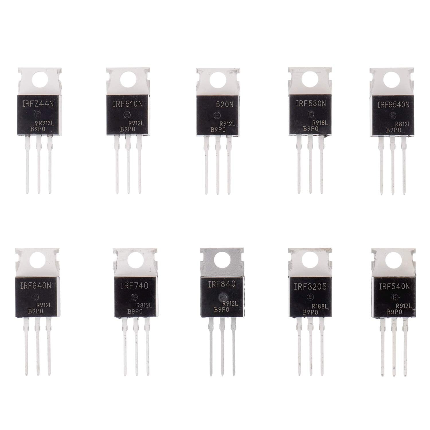 Complete 10 Types 50 Pcs MOSFET Assortment: N&P-Channel – Compliant