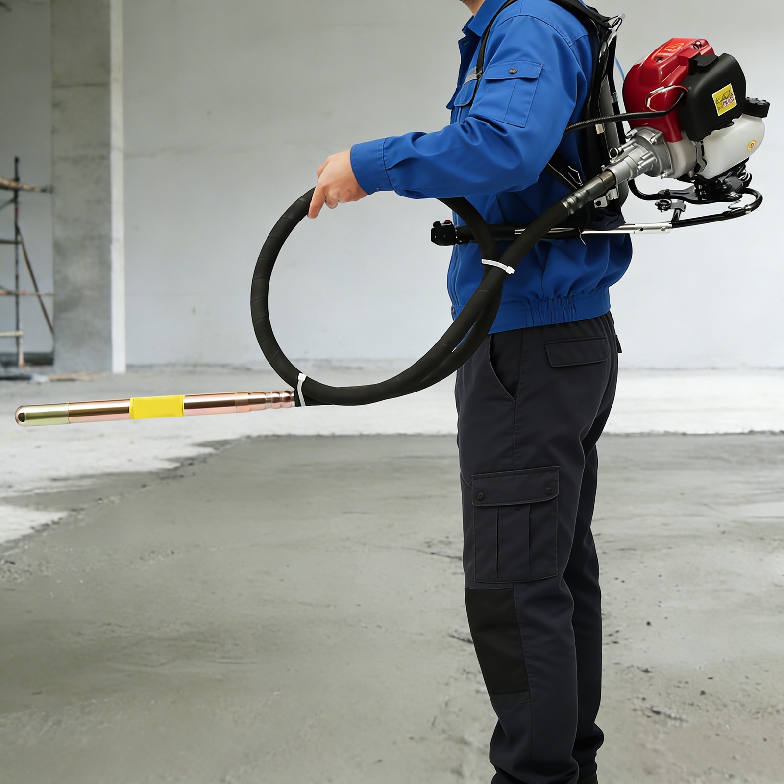 4 Stroke 1.4HP Concrete Vibrator Backpack Vibrator Portable Concrete Vibrator