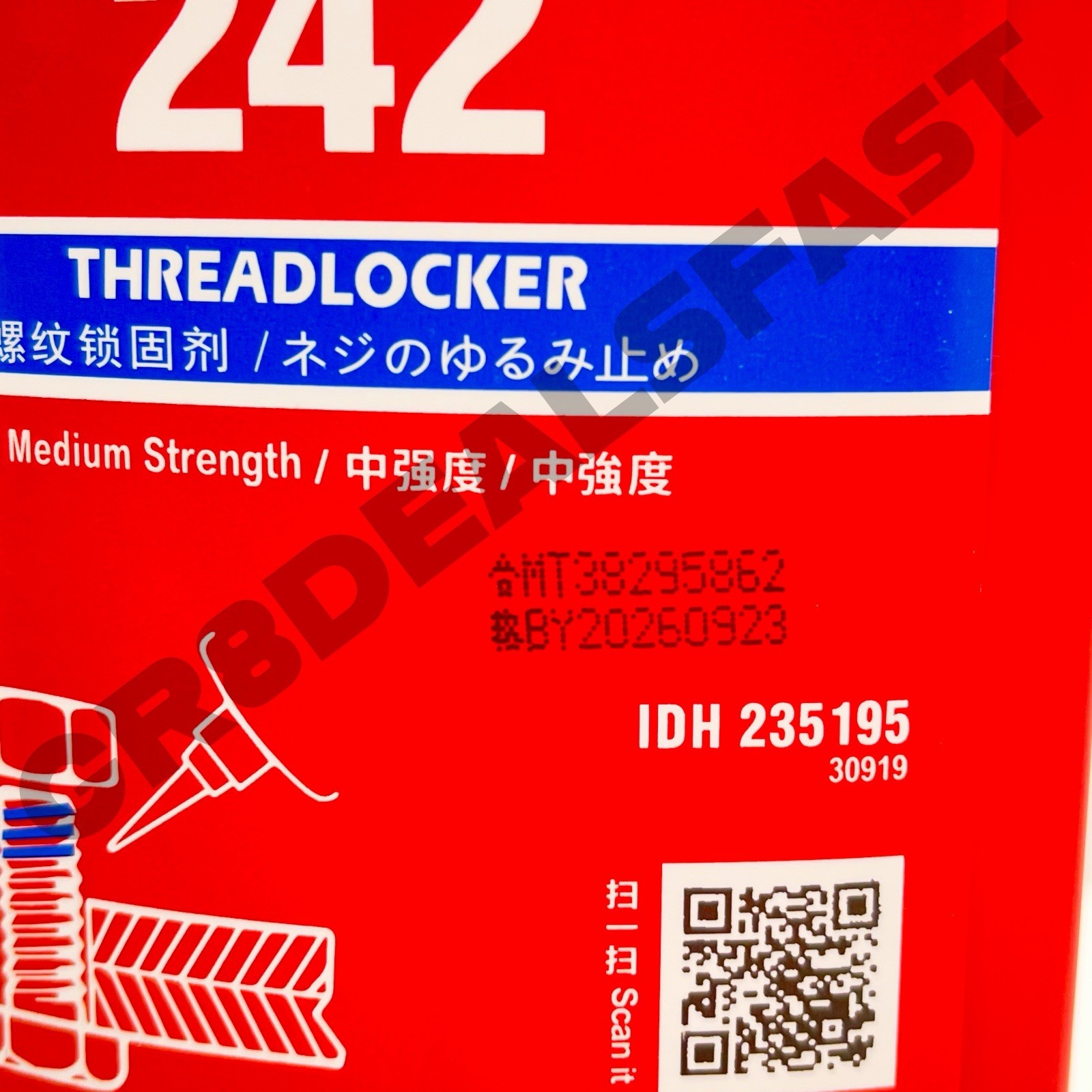 Loctite 242 Threadlocker Adhesive Blue 250ml Medium Strength Nut 🔥NOT EXPIRED🔥