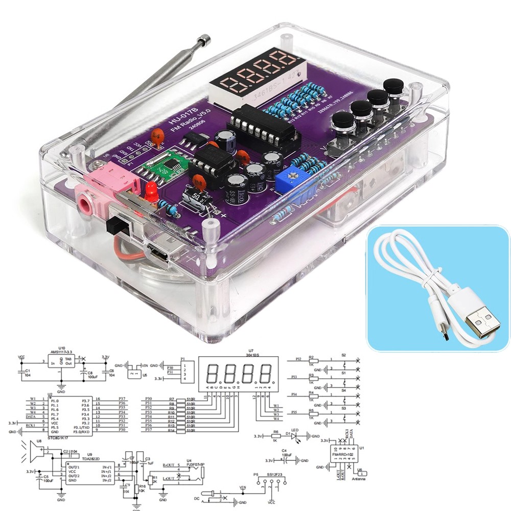 DIY FM Radio Electronic Kits 87-108MHz Digital RDA5807S Module Soldering Project