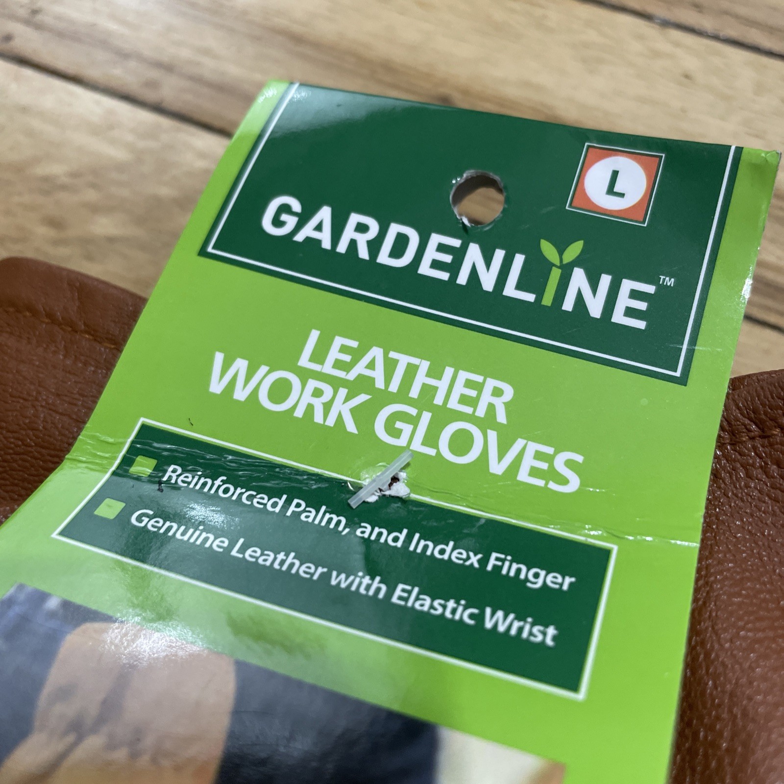 Gardenline New Leather Work Gloves Adult Large Brown Garden Hike Ride Western