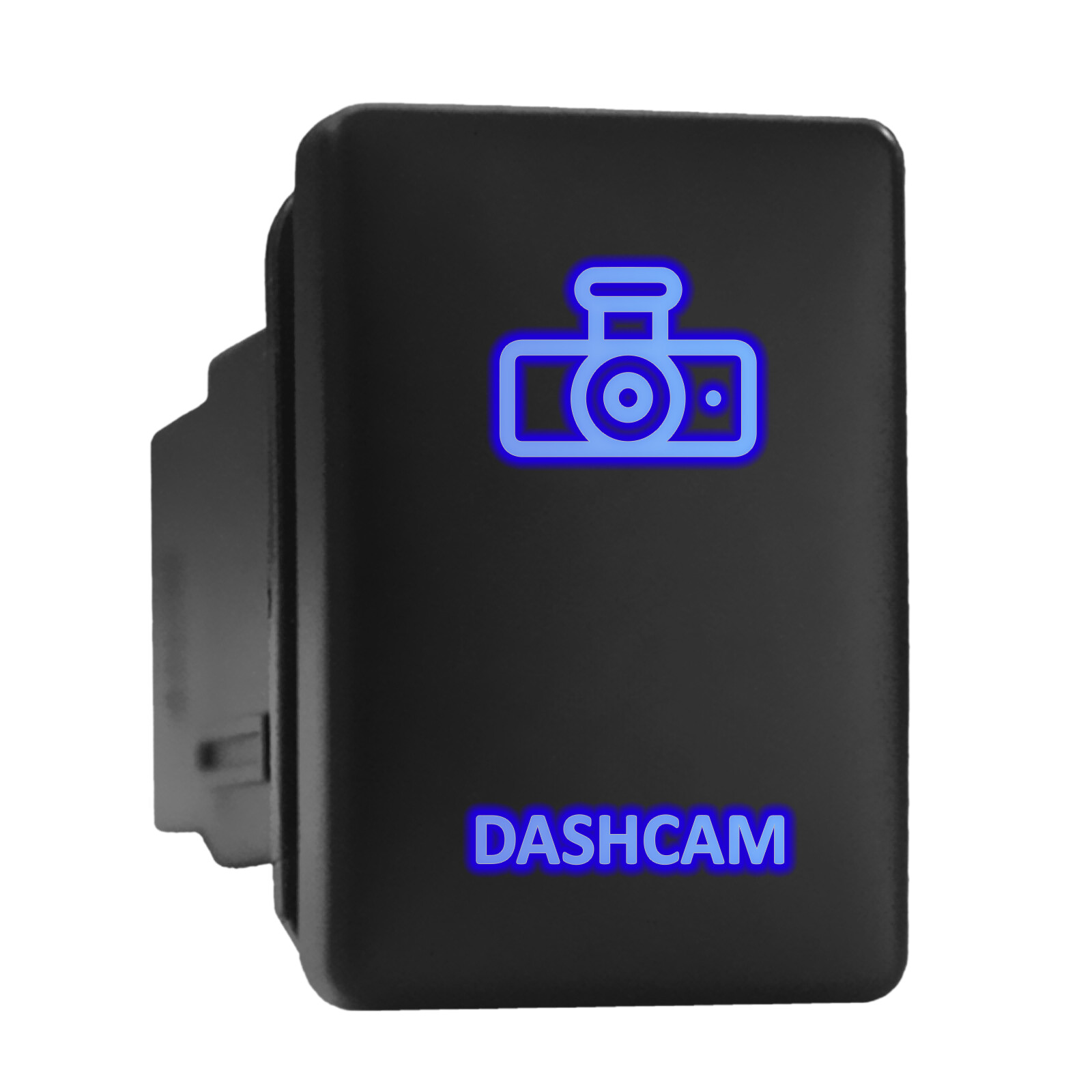 DASHCAM Blue LED Backlit Switch Short Push Button 1.28″x 0.87″ (Fit: Toyota)