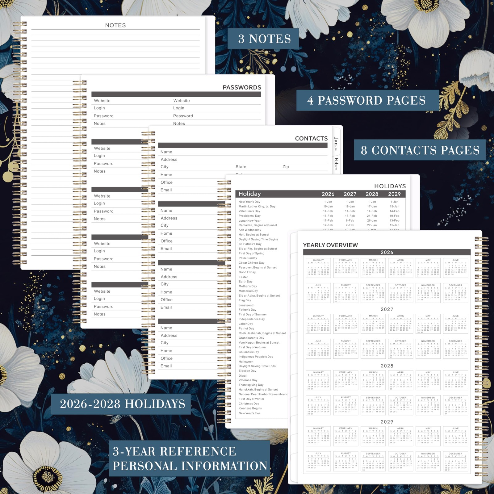 2026-2028 Monthly Planner/Calendar – January 2026 – December 2028, 9” × 11”, …