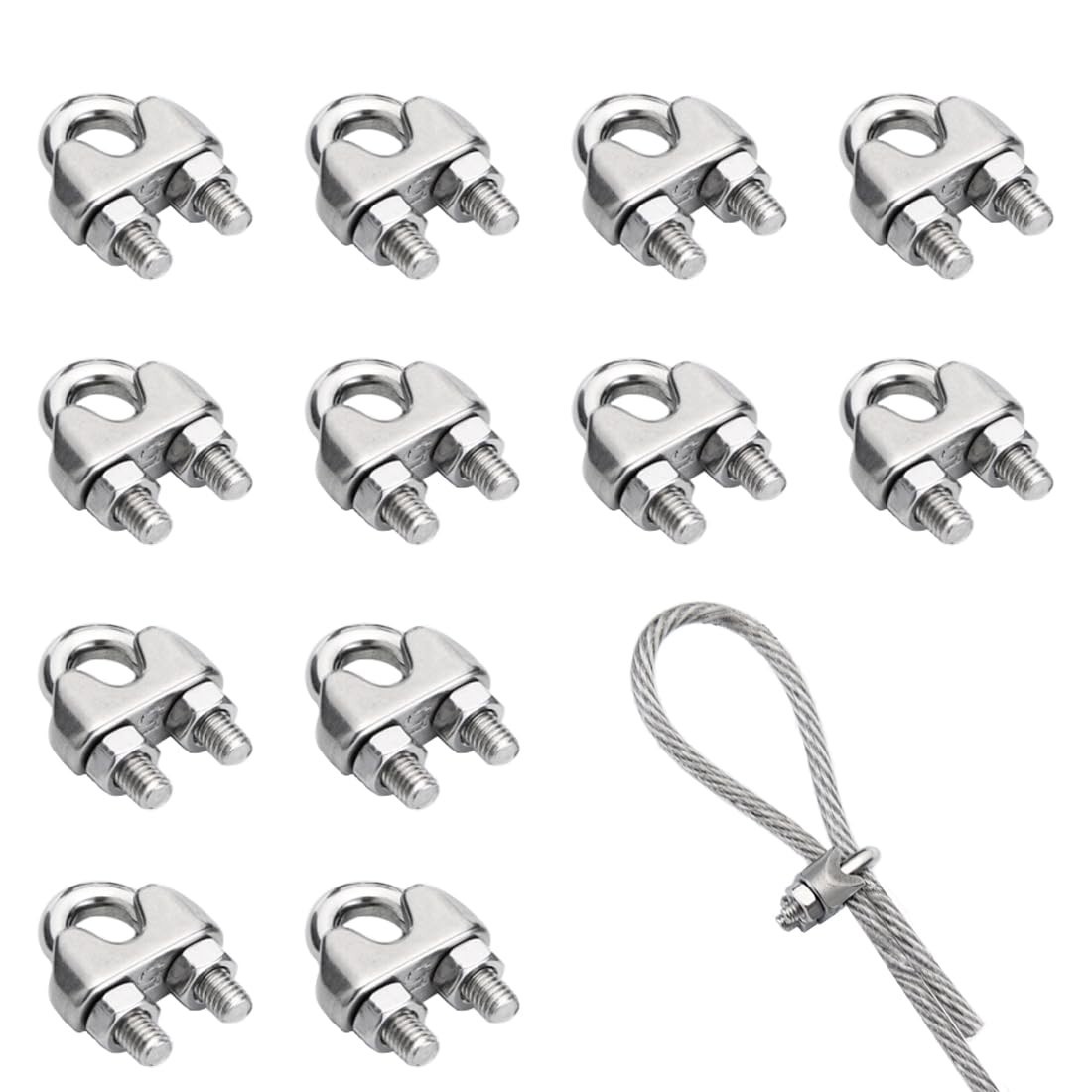 Versatile 12-Piece M5 3/16″ Wire Cable Clamp Set – Trusted for Outdoor Uses