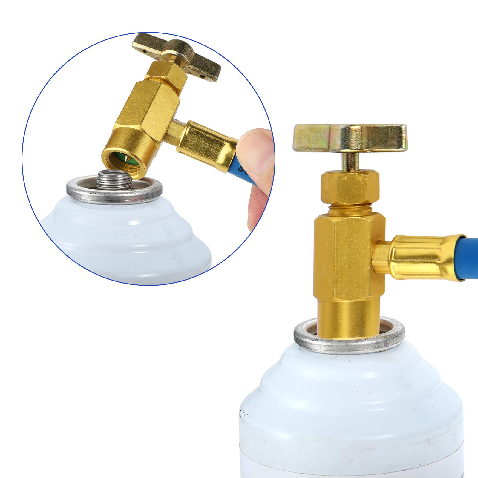 BPV31 Bullet Piercing Tap Valve Kits Tool w/Pressure Gauge for Home Refrigerator