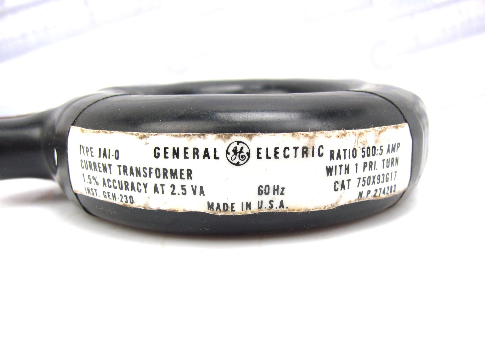 General Electric – JAI-0 750X93G1 – CURRENT TRANSFORMER – 50:5 500A:5A 50-400 Hz